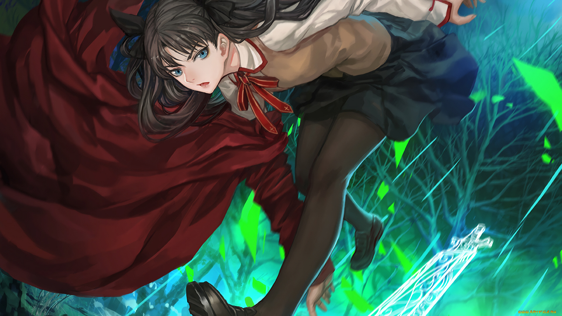 аниме, fate, stay, night, рин