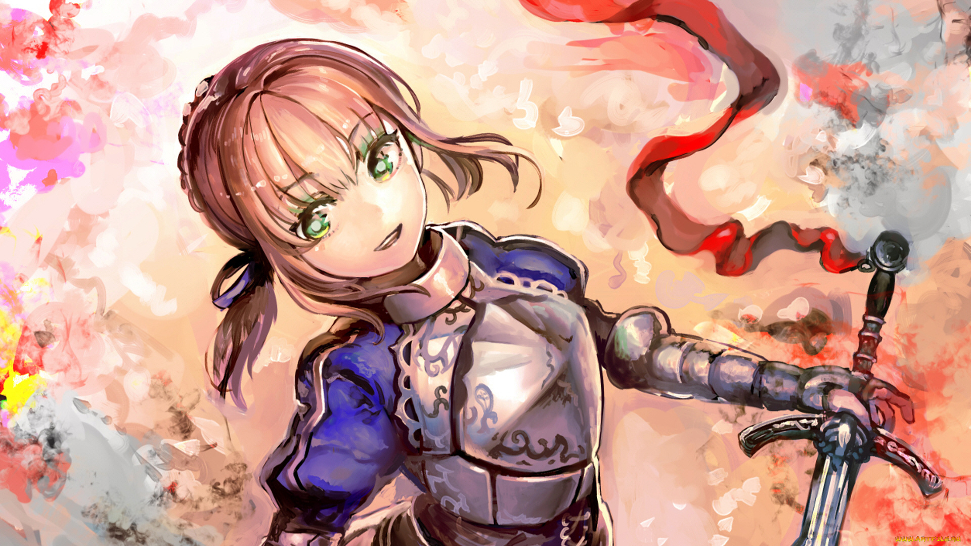 аниме, fate, stay, night, сейбер