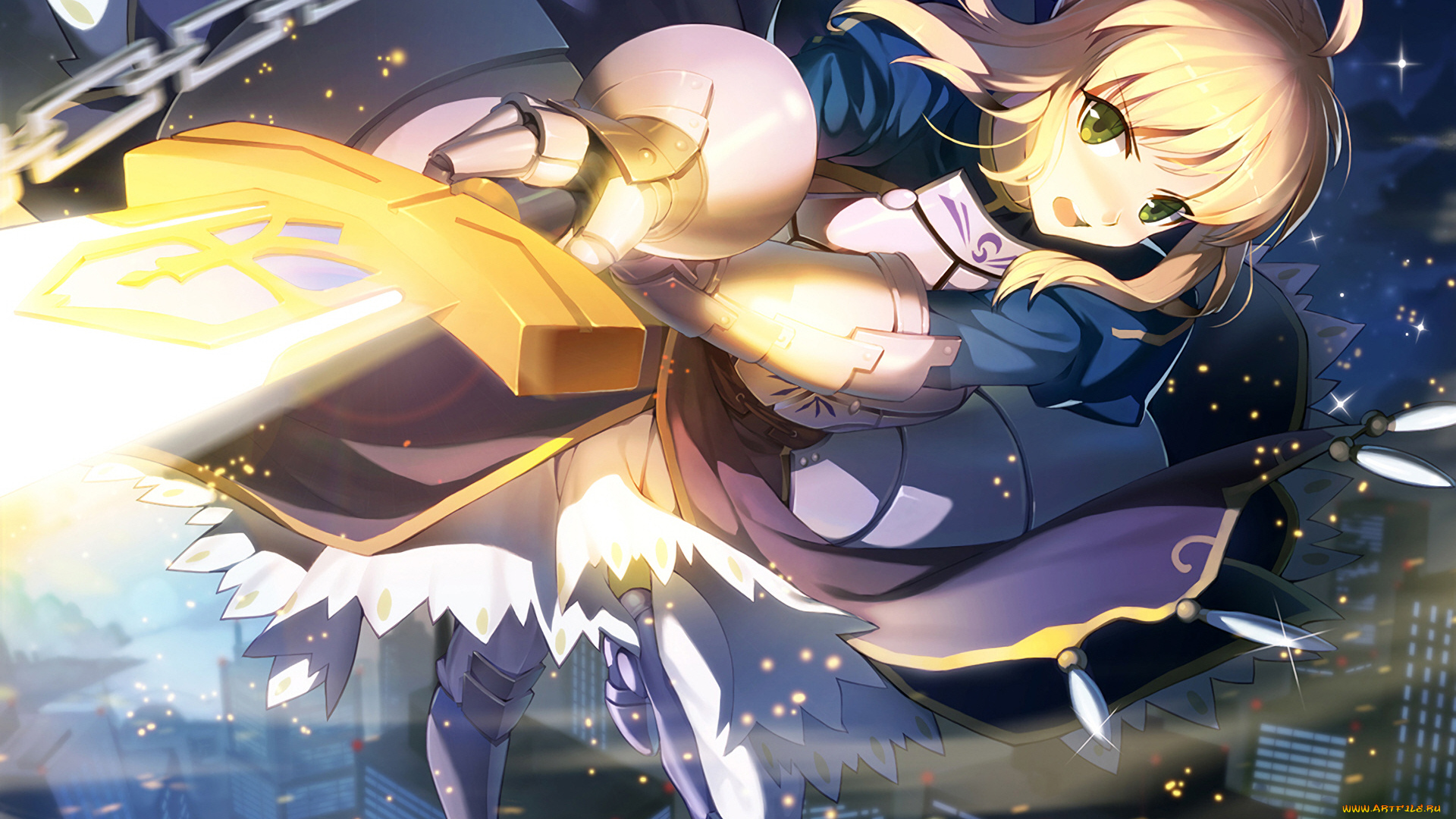 аниме, fate, stay, night, сейбер