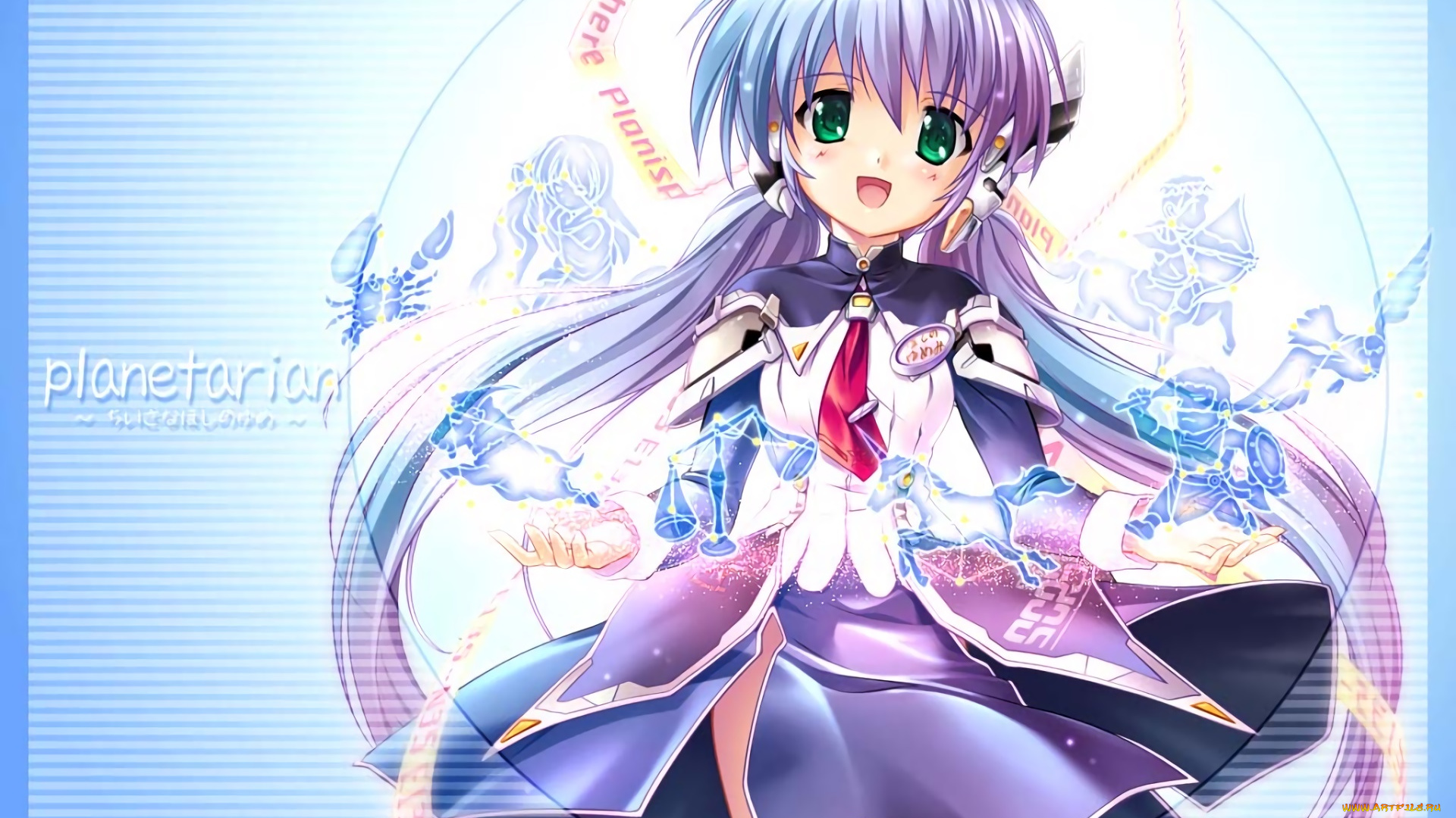 аниме, planetarian, фон, взгляд, девушка