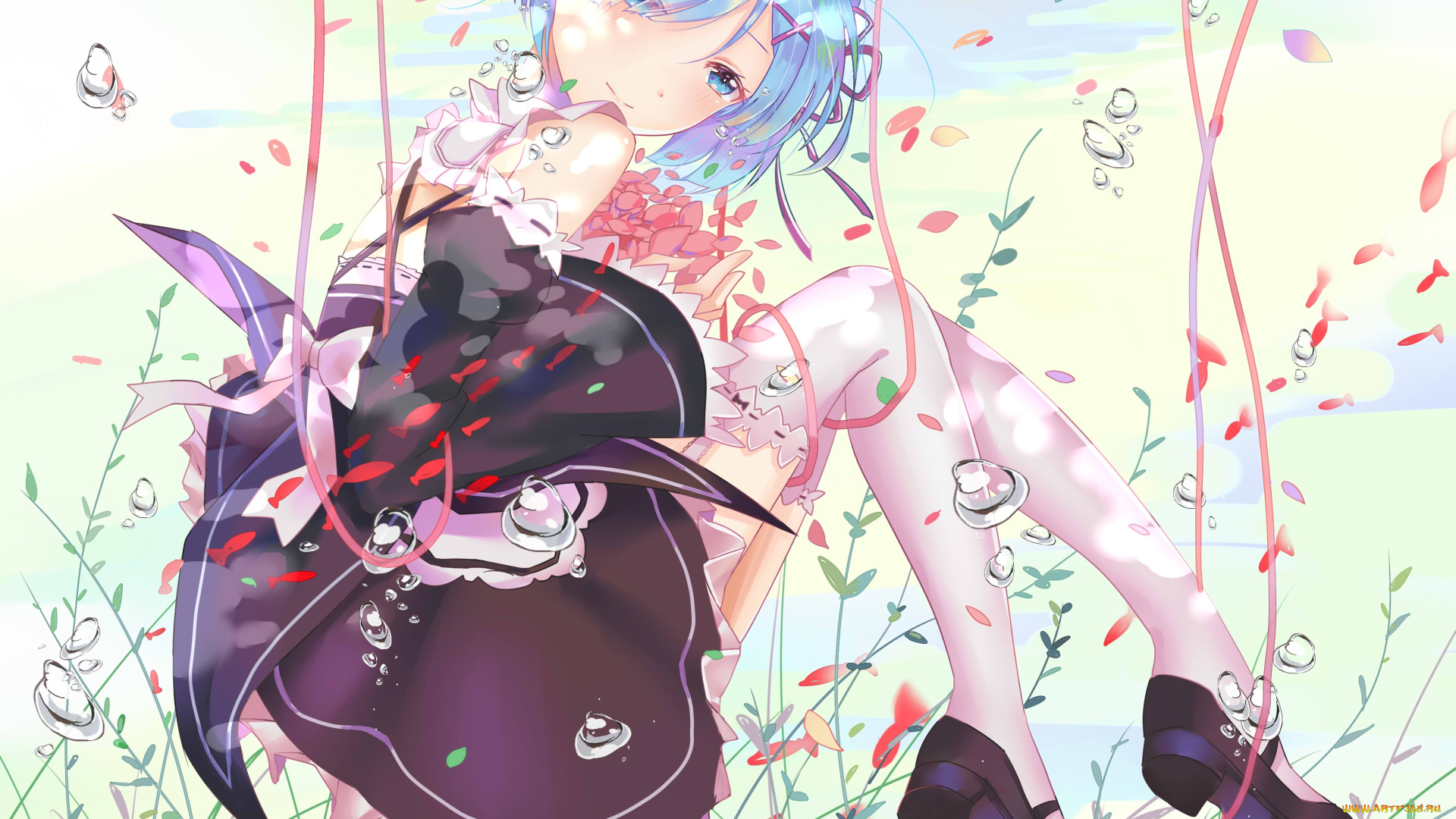 аниме, re, , zero, kara, hajimeru, isekai, seikatsu, фон, взгляд, девушка