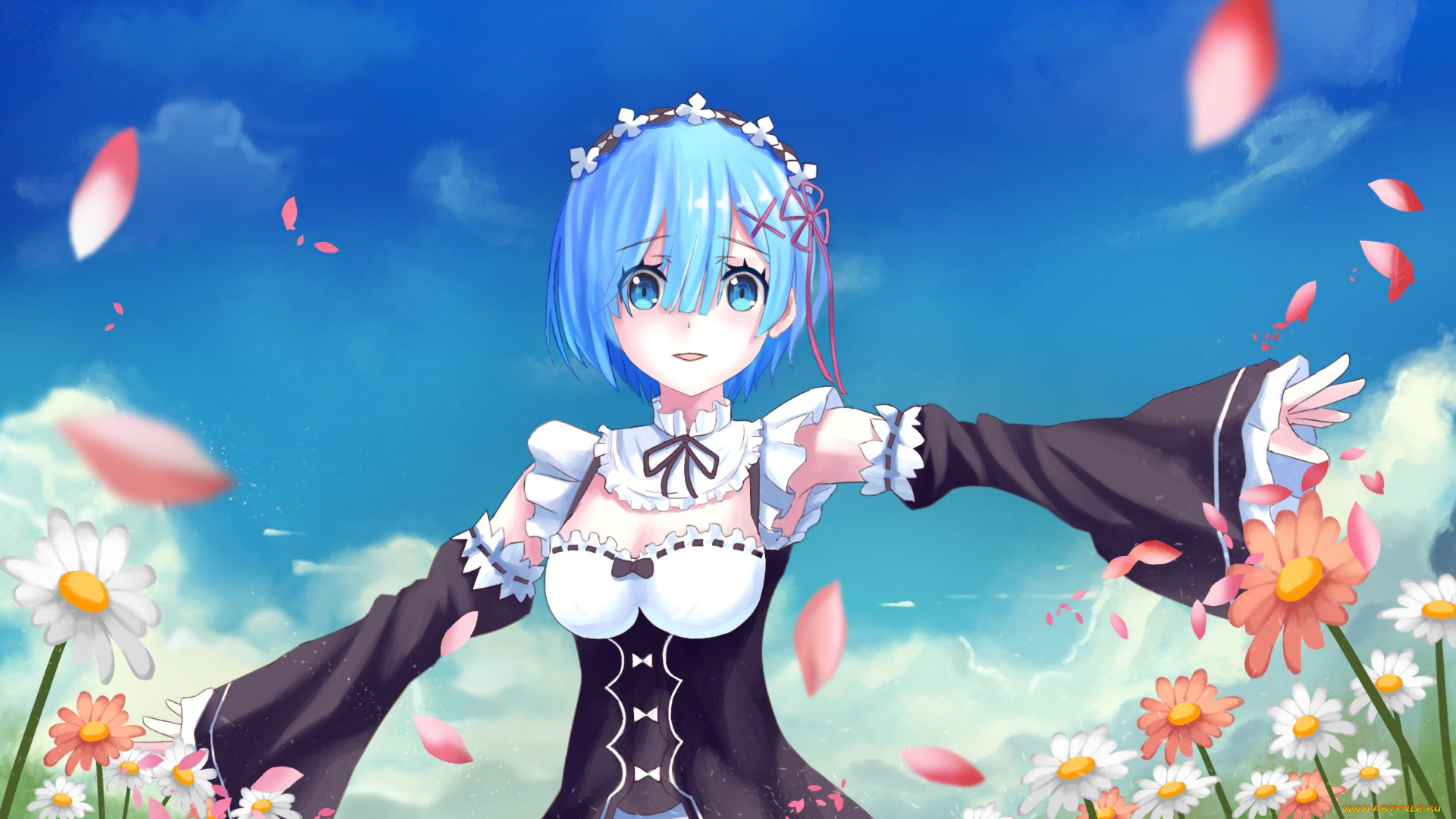 аниме, re, , zero, kara, hajimeru, isekai, seikatsu, фон, взгляд, девушка