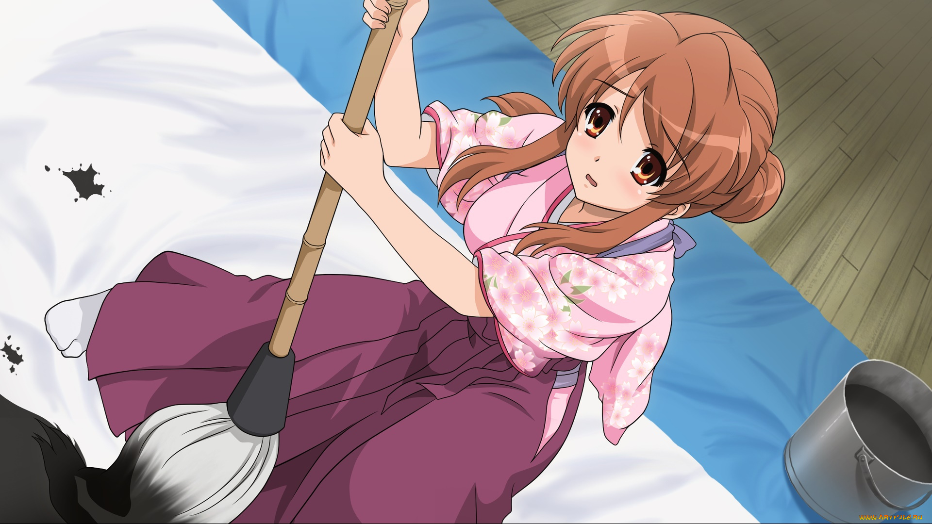 аниме, the, melancholy, of, haruhi, suzumiya, фон, девушка, взгляд