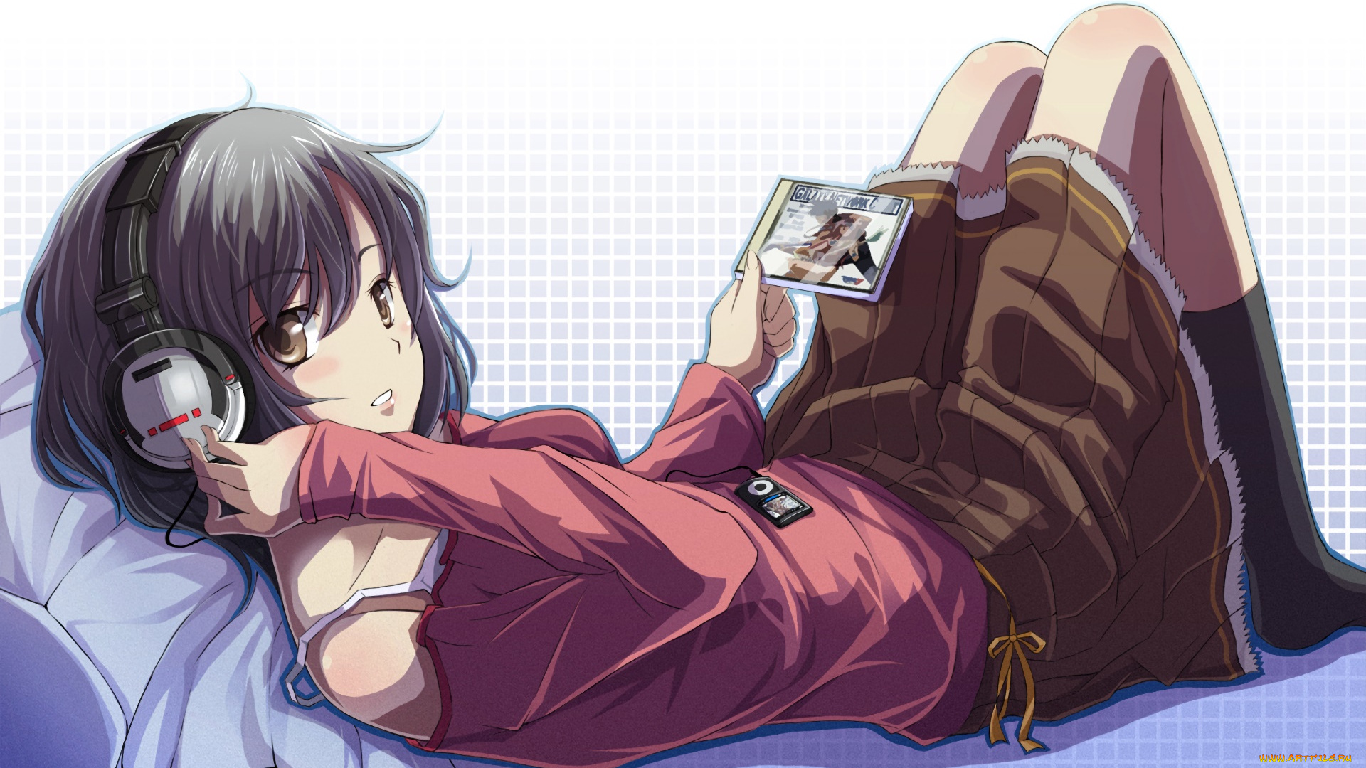 аниме, unknown, , другое, девушка, фон, взгляд