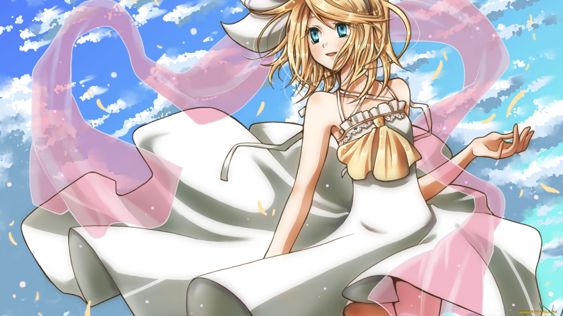 аниме, vocaloid, фон, взгляд, девушка