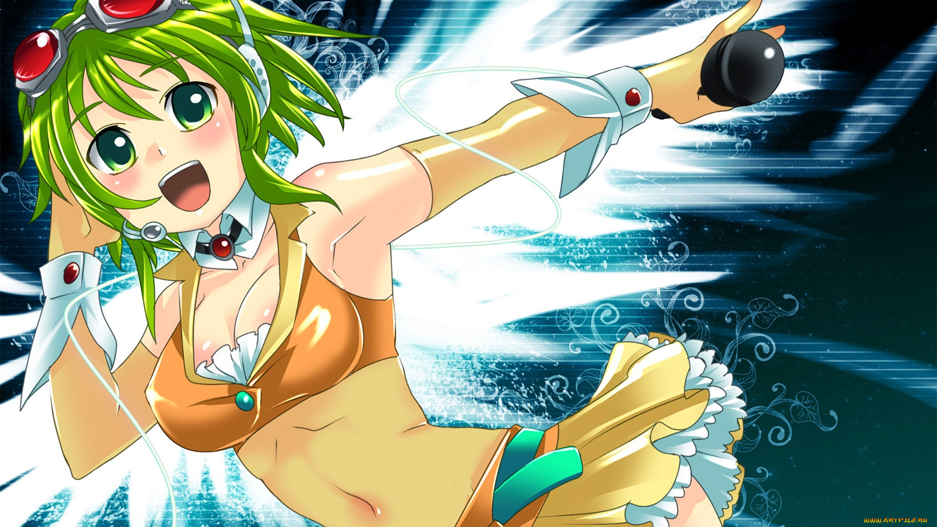 аниме, vocaloid, фон, взгляд, девушка