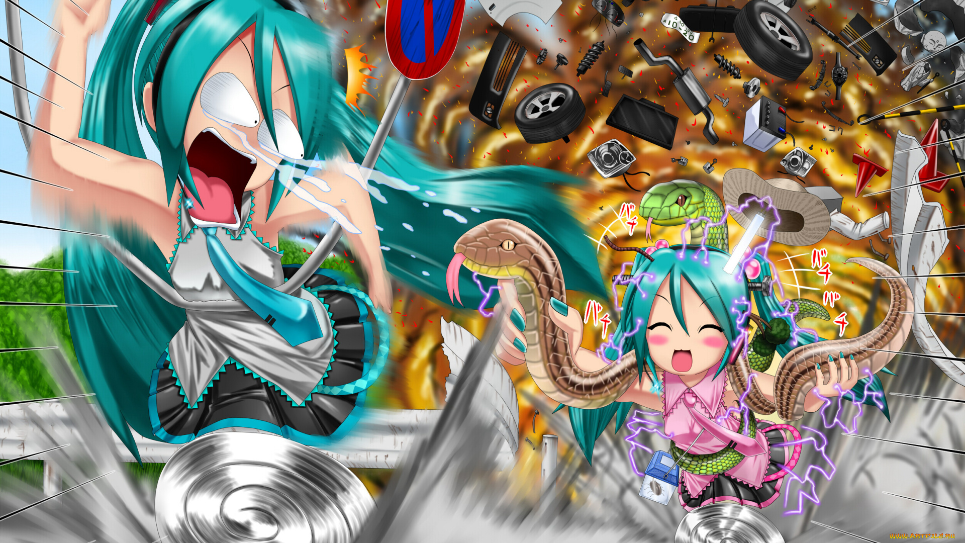 аниме, vocaloid, hatsune, miku