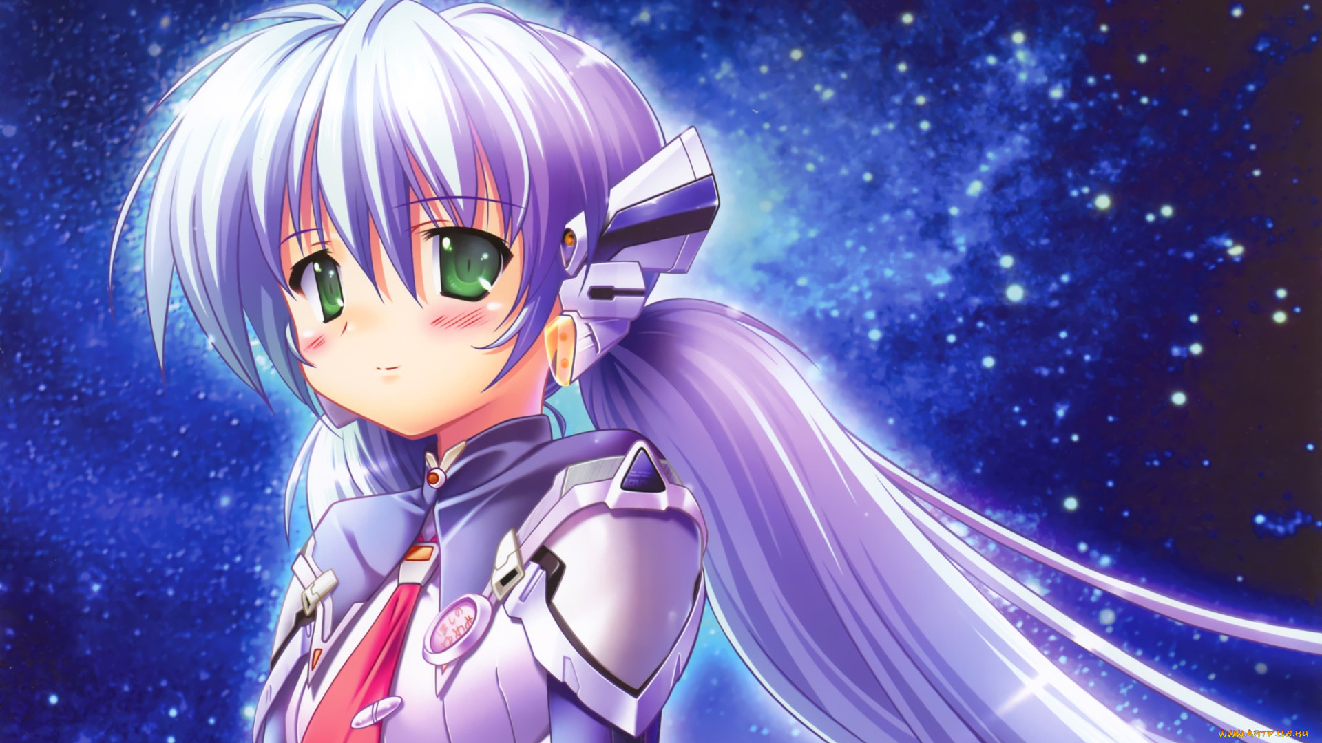 planetarian, аниме, девушка, фон, взгляд