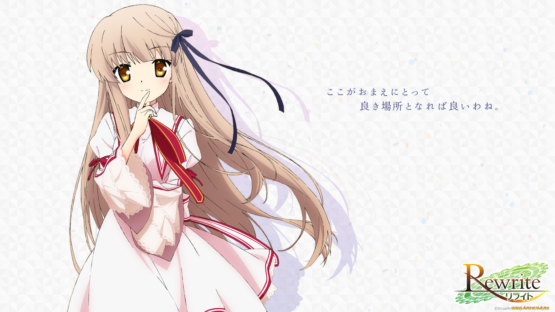 rewrite, аниме, взгляд, фон, девушка