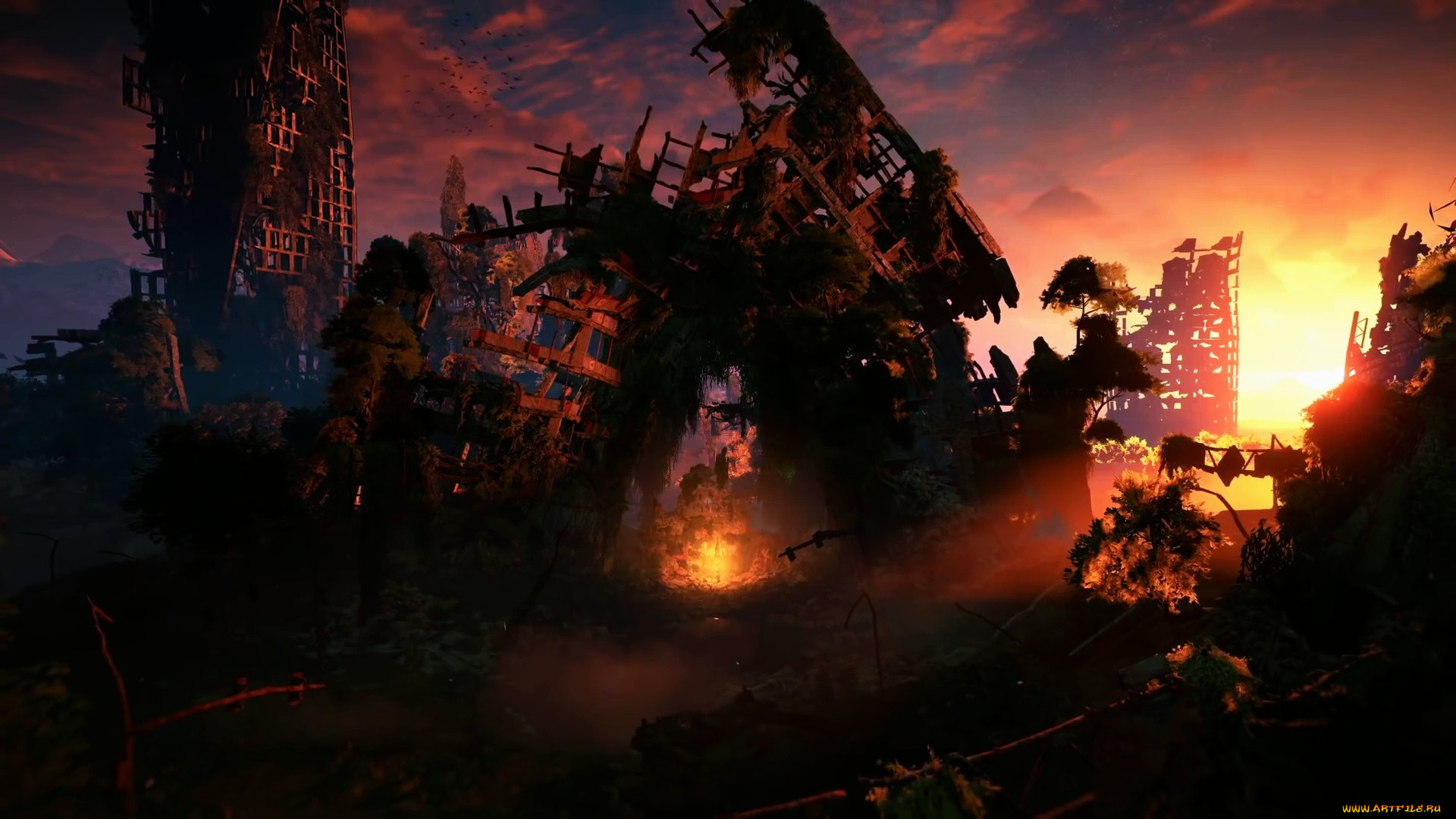 видео, игры, horizon, zero, dawn, horizon, zero, dawn, пейзаж