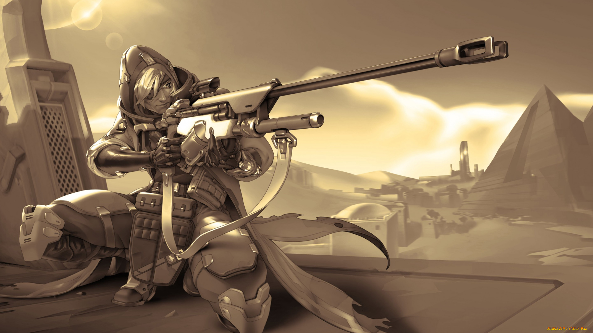 видео, игры, overwatch, стрелок, оружие, bounty, hunter, ana, amari, пирамиды
