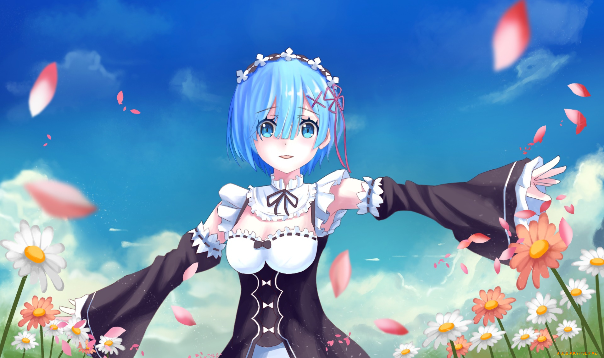 аниме, re, , zero, kara, hajimeru, isekai, seikatsu, фон, взгляд, девушка