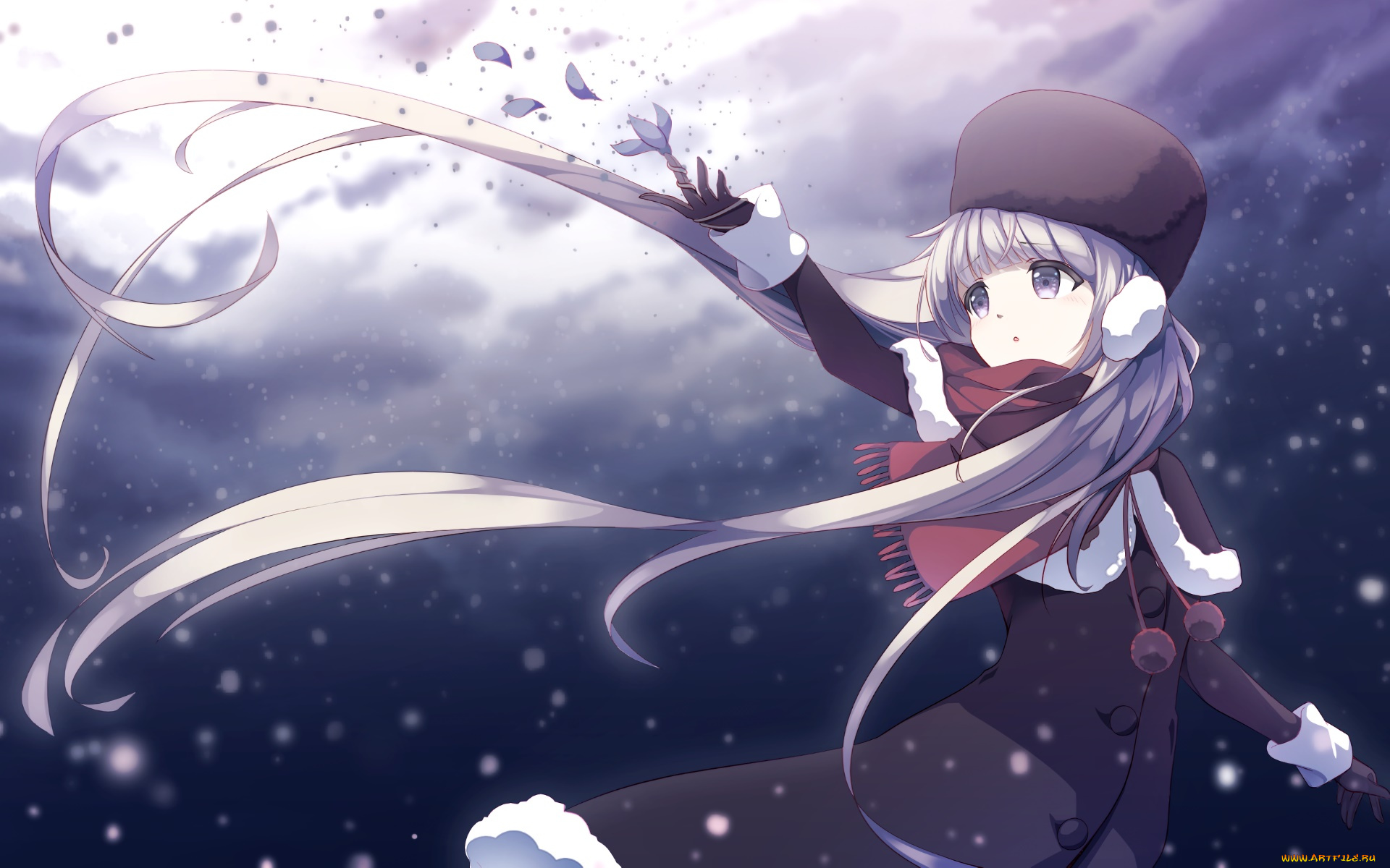 аниме, unknown, , другое, фон, взгляд, девушка