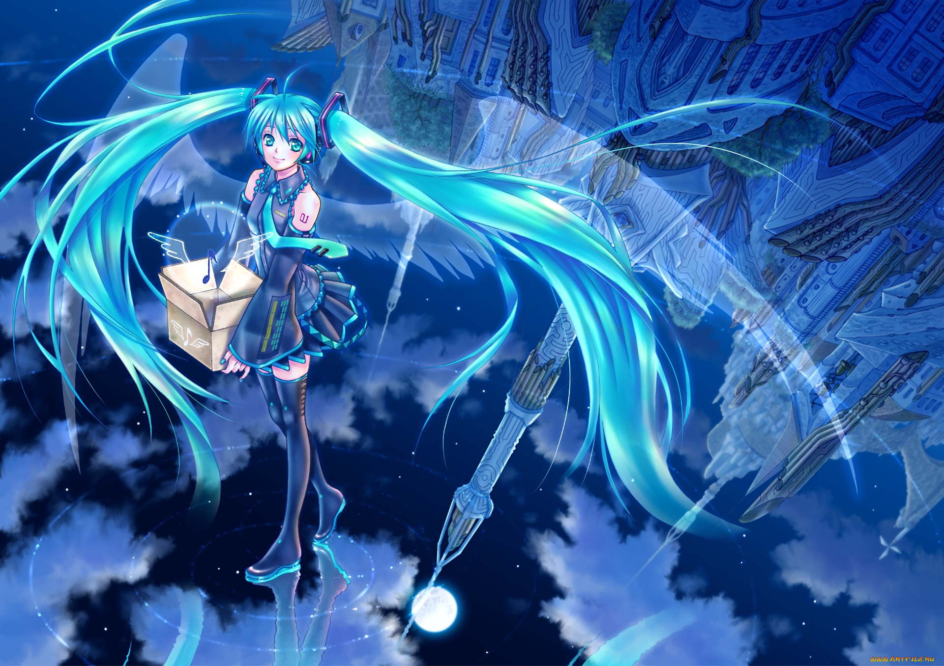 аниме, vocaloid, фон, взгляд, девушка