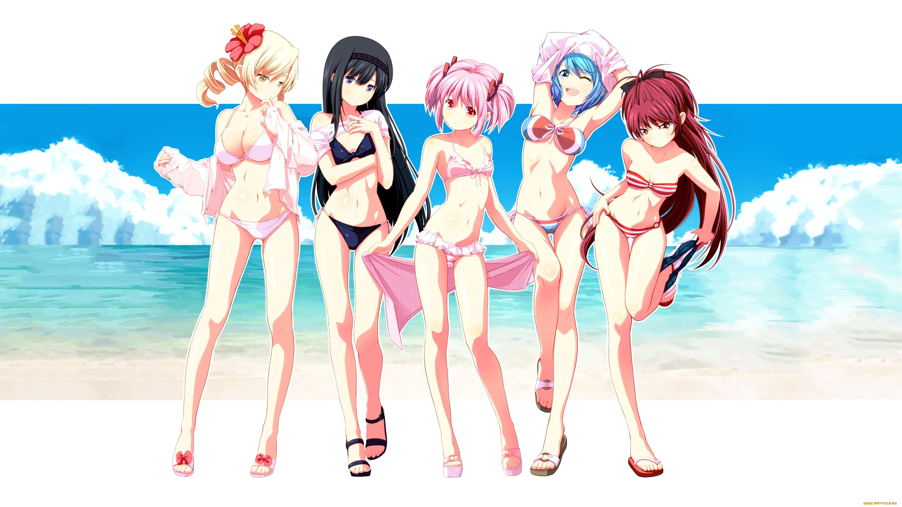 аниме, mahou, shoujo, madoka, magika, девушки