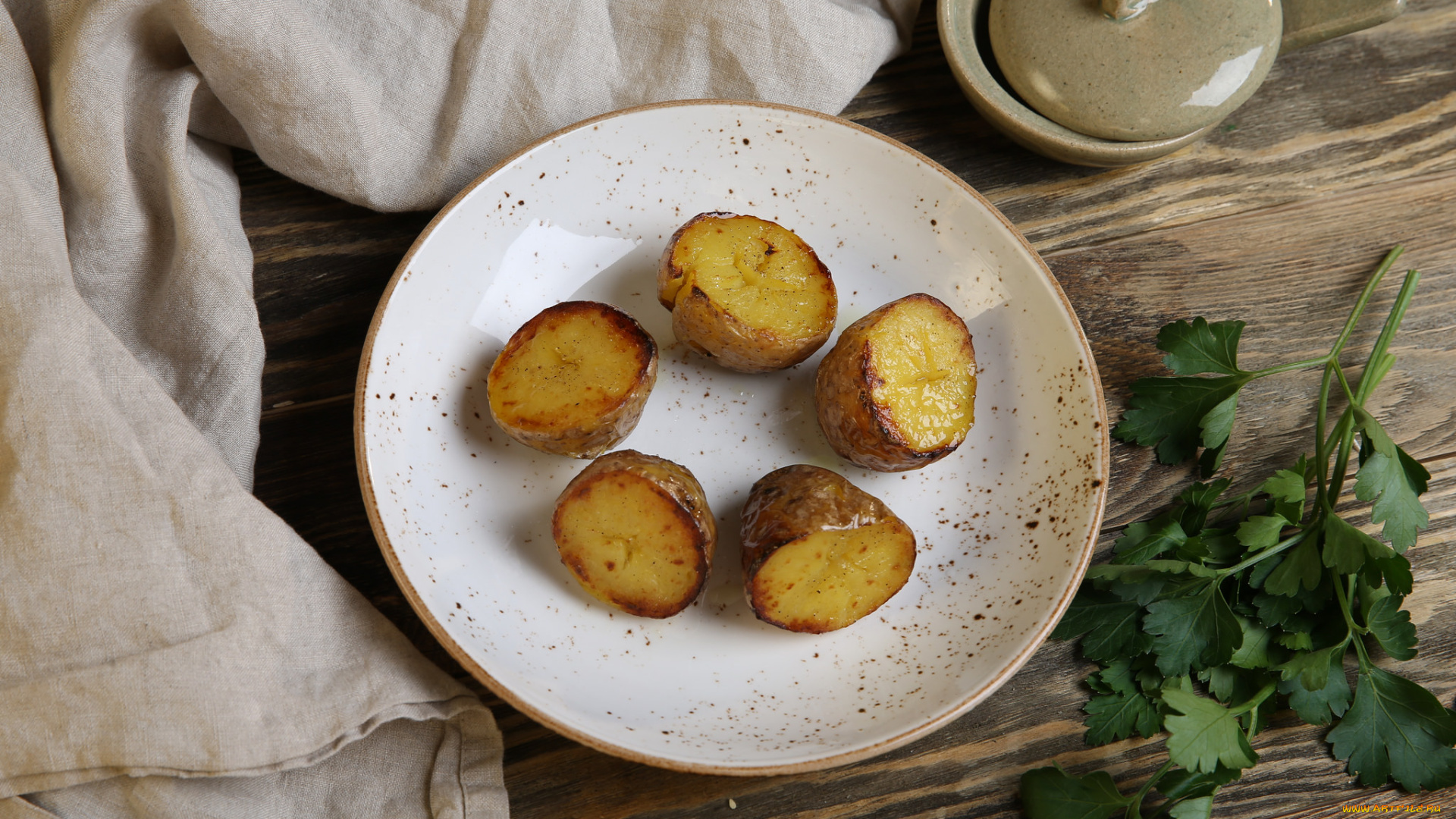 еда, картофель, скатерть