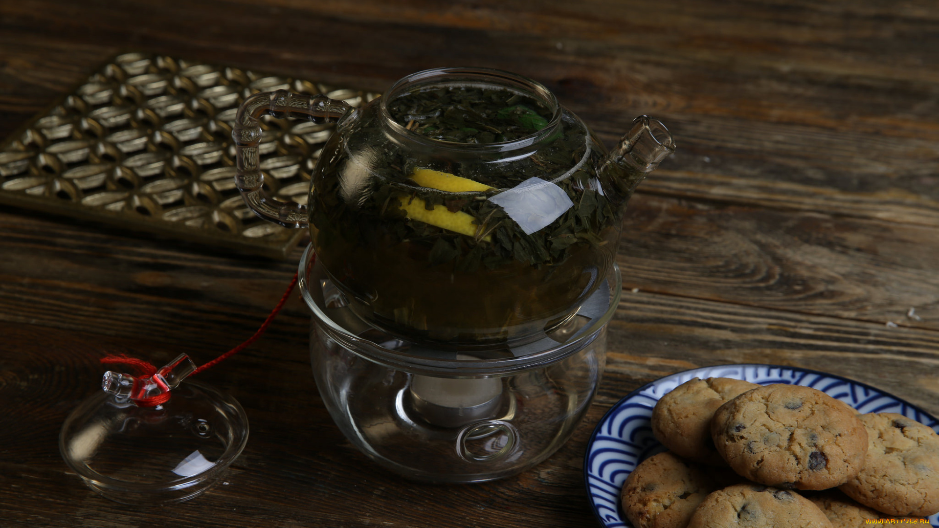 еда, напитки, , Чай, чай, печенье, зеленый, чайник