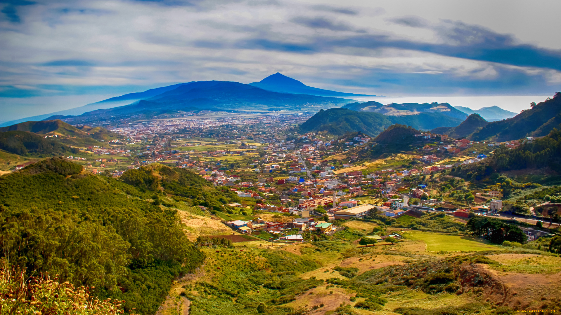 города, -, панорамы, простор