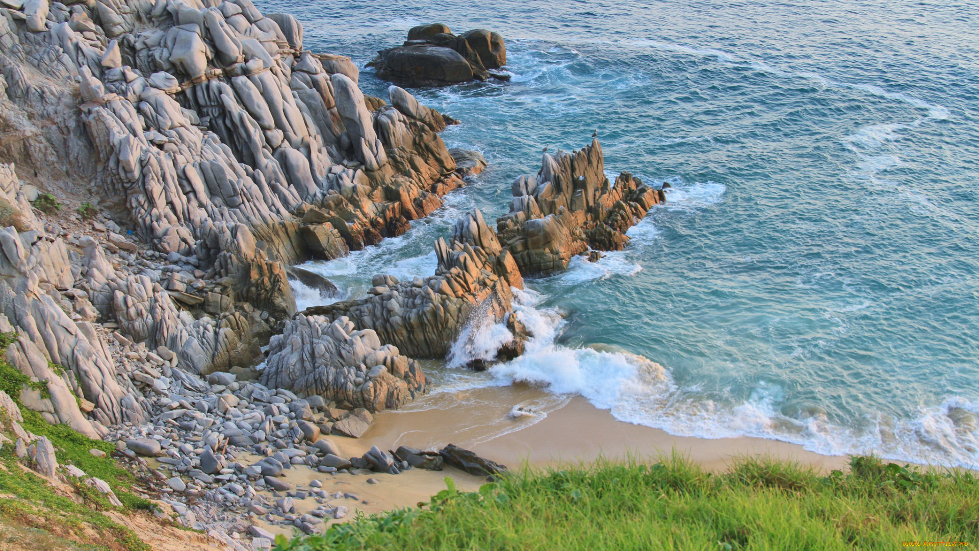 природа, побережье, простор