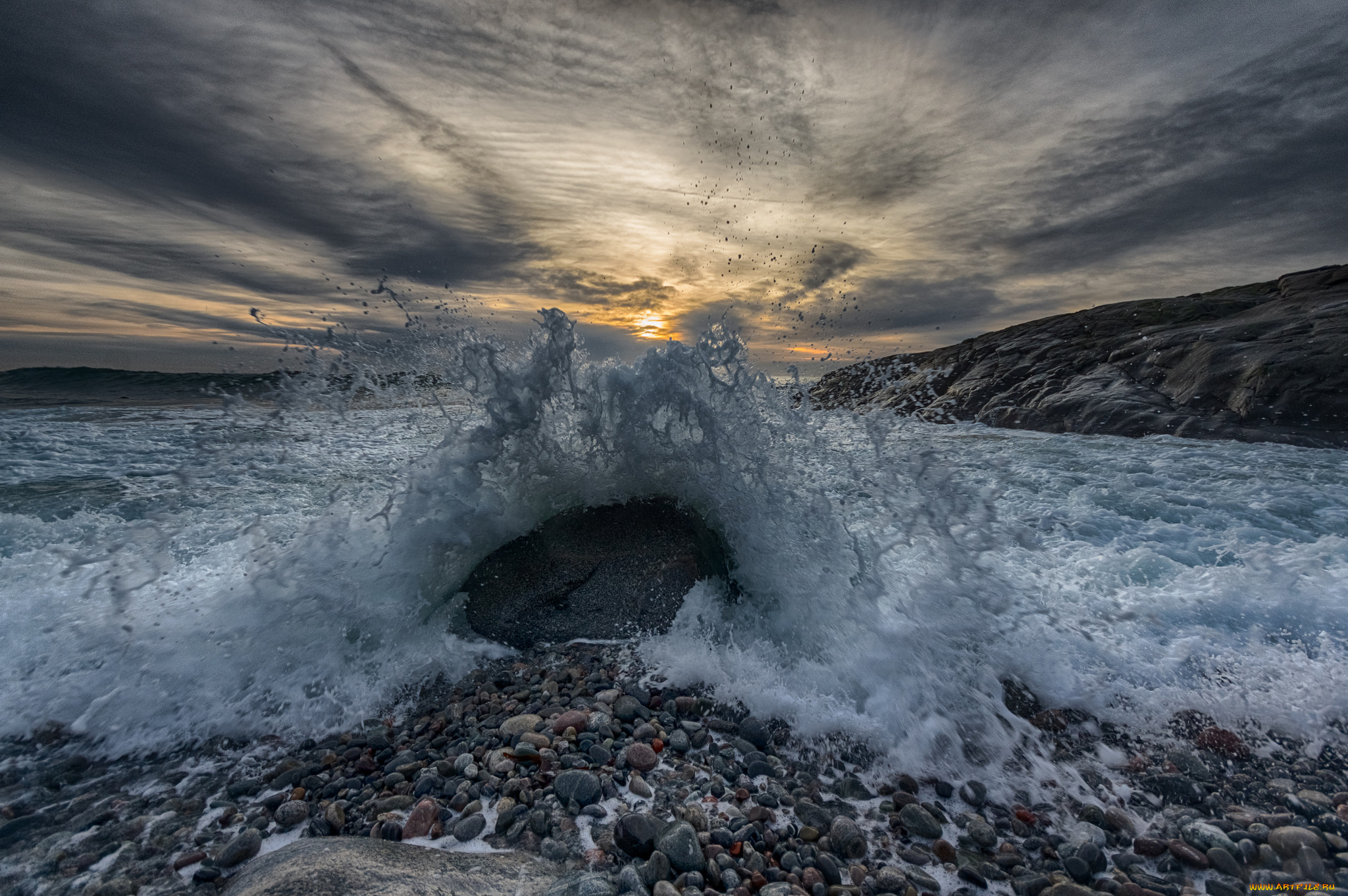 природа, побережье, простор