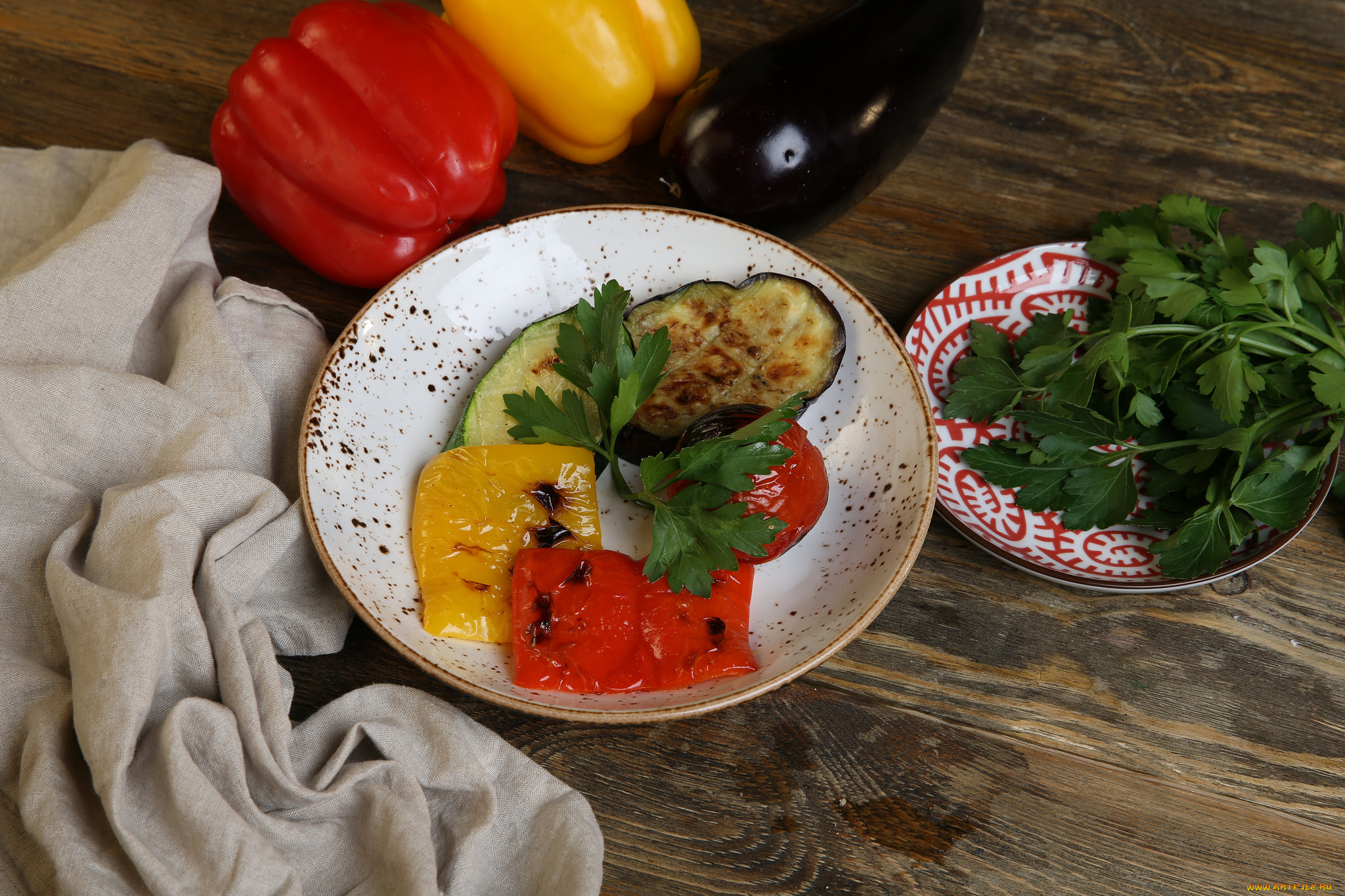 еда, перец, зелень, запеченный