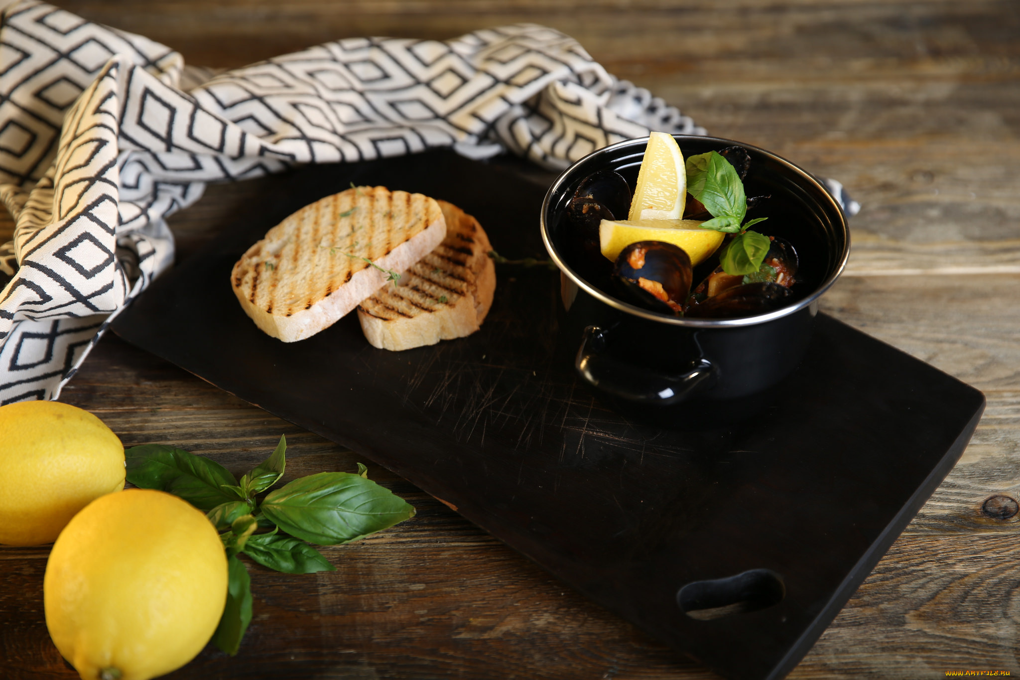 еда, рыба, , морепродукты, , суши, , роллы, хлеб, мята, лимон, мидии