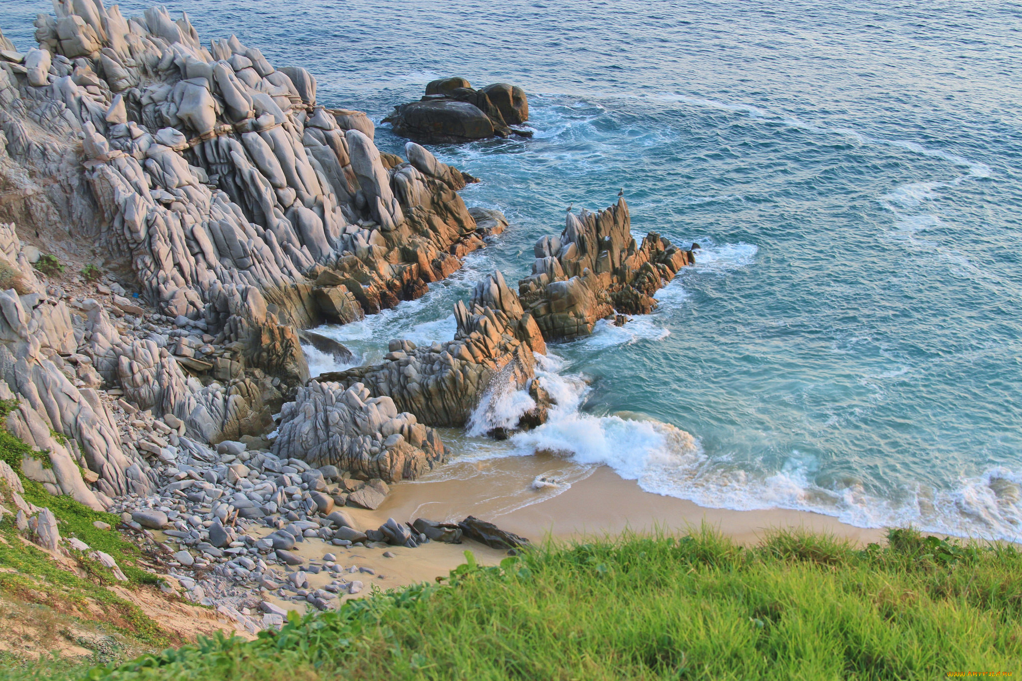 природа, побережье, простор