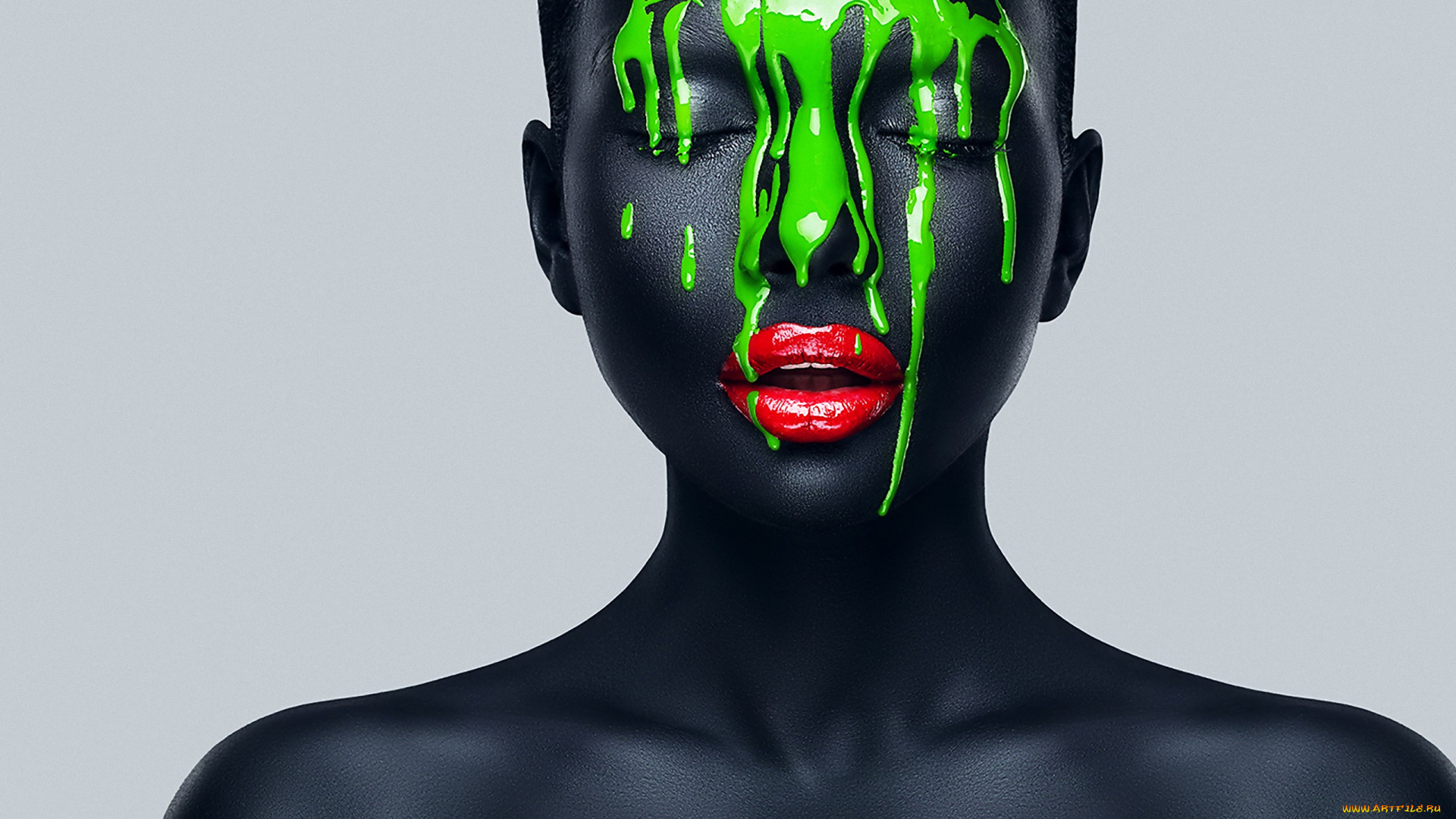 девушки, -unsort, , креатив, зеленое, черное, красное