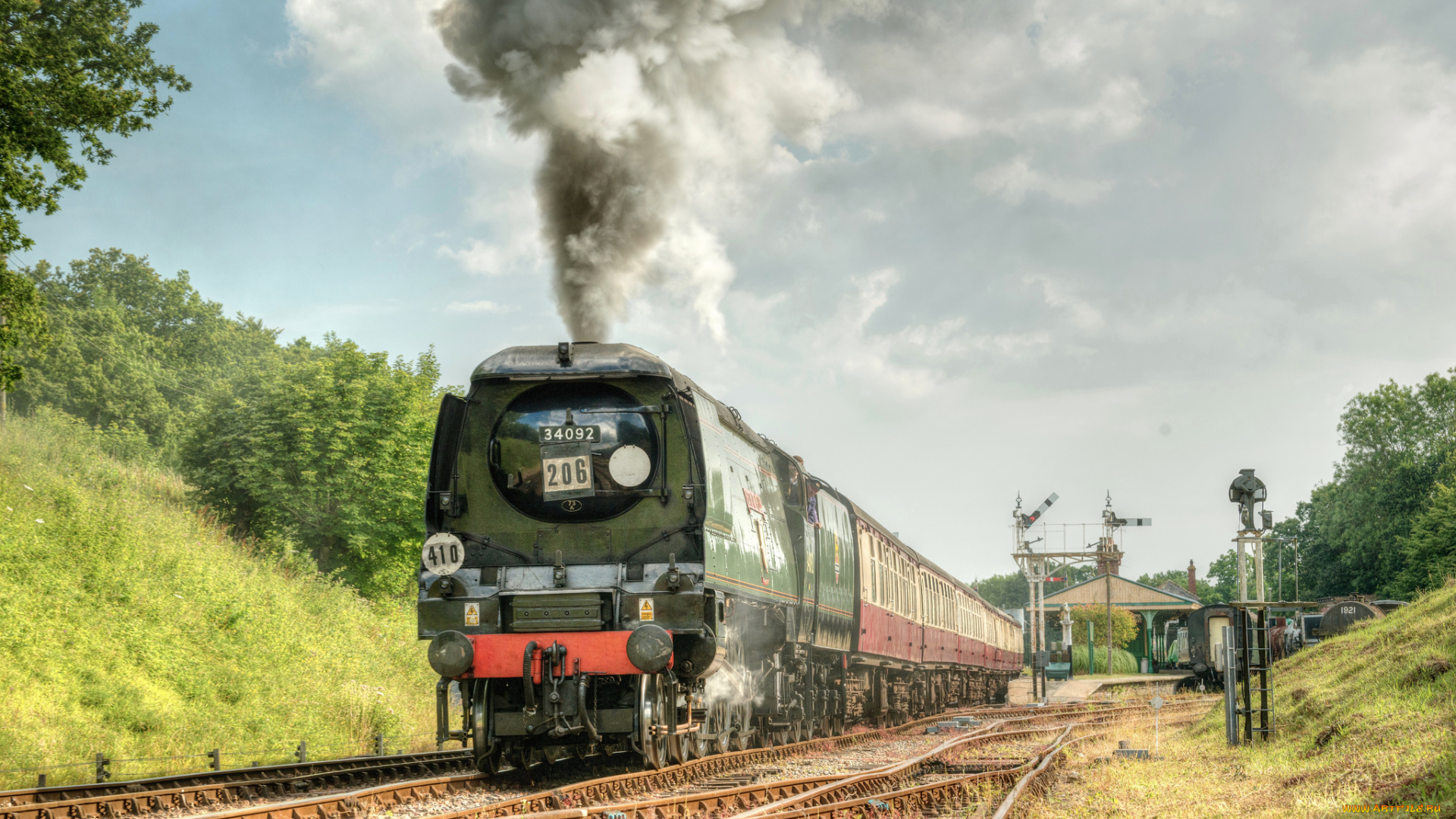 техника, паровозы, локомотив, состав