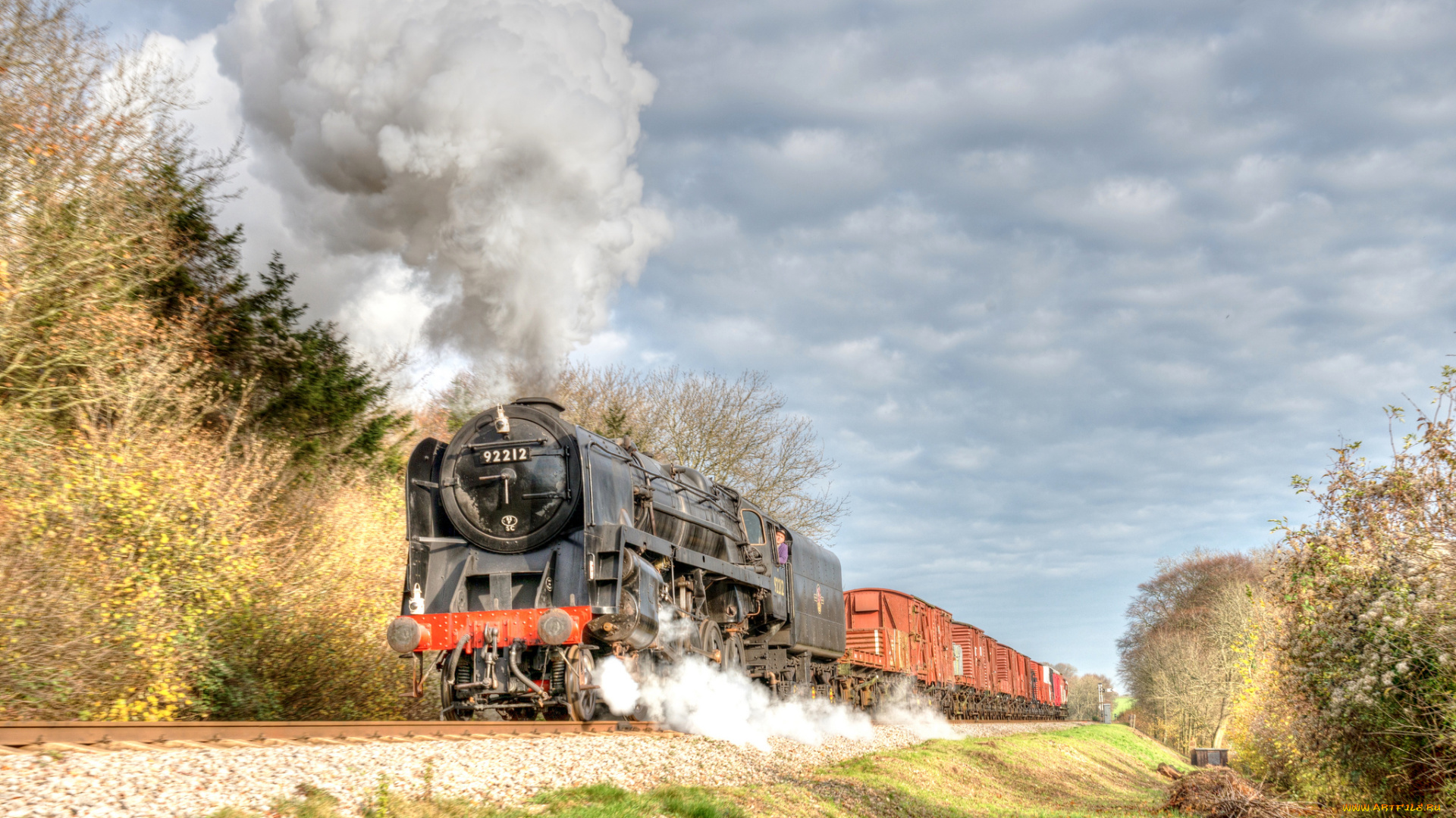 техника, паровозы, локомотив, состав