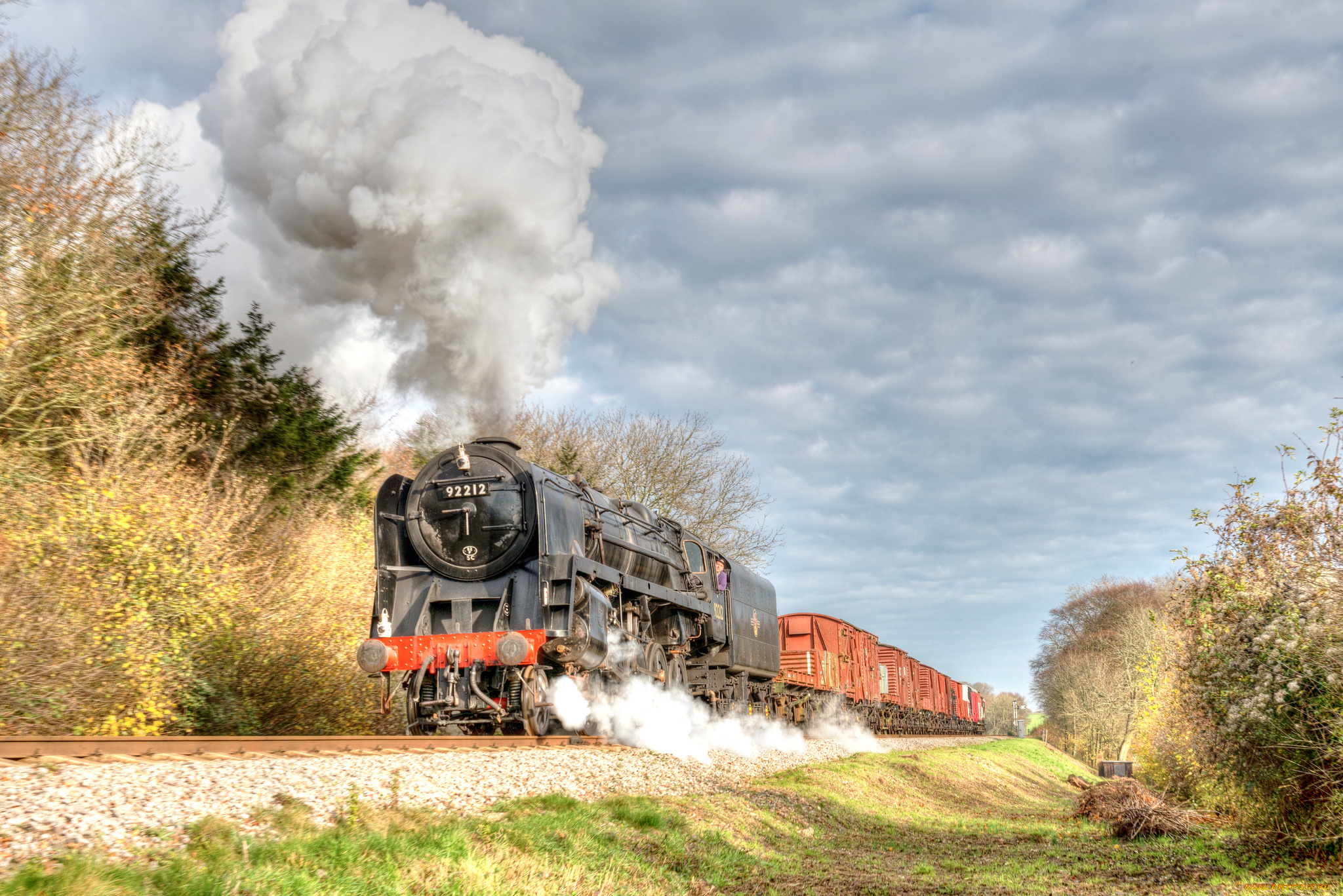 техника, паровозы, локомотив, состав