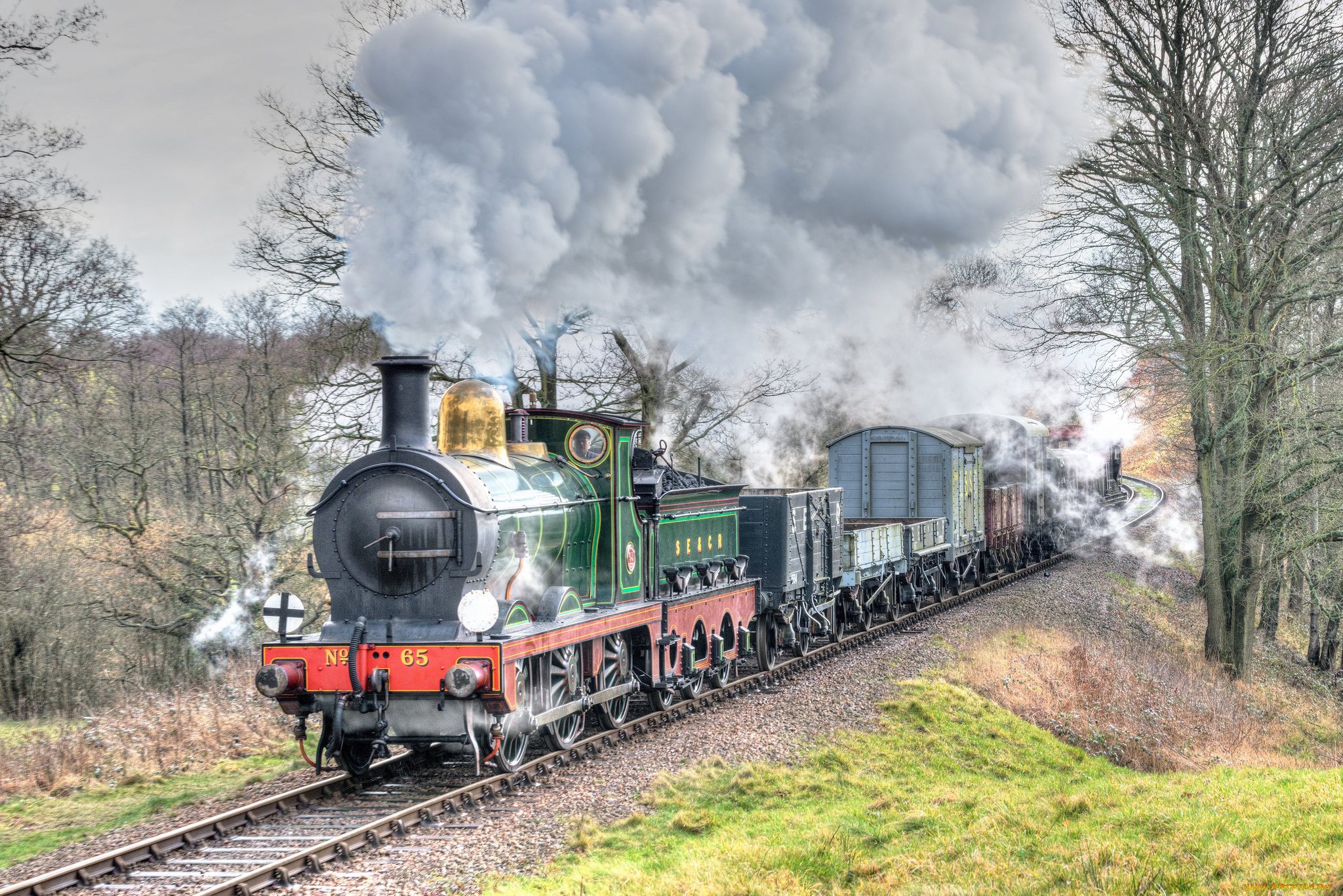 техника, паровозы, состав, локомотив