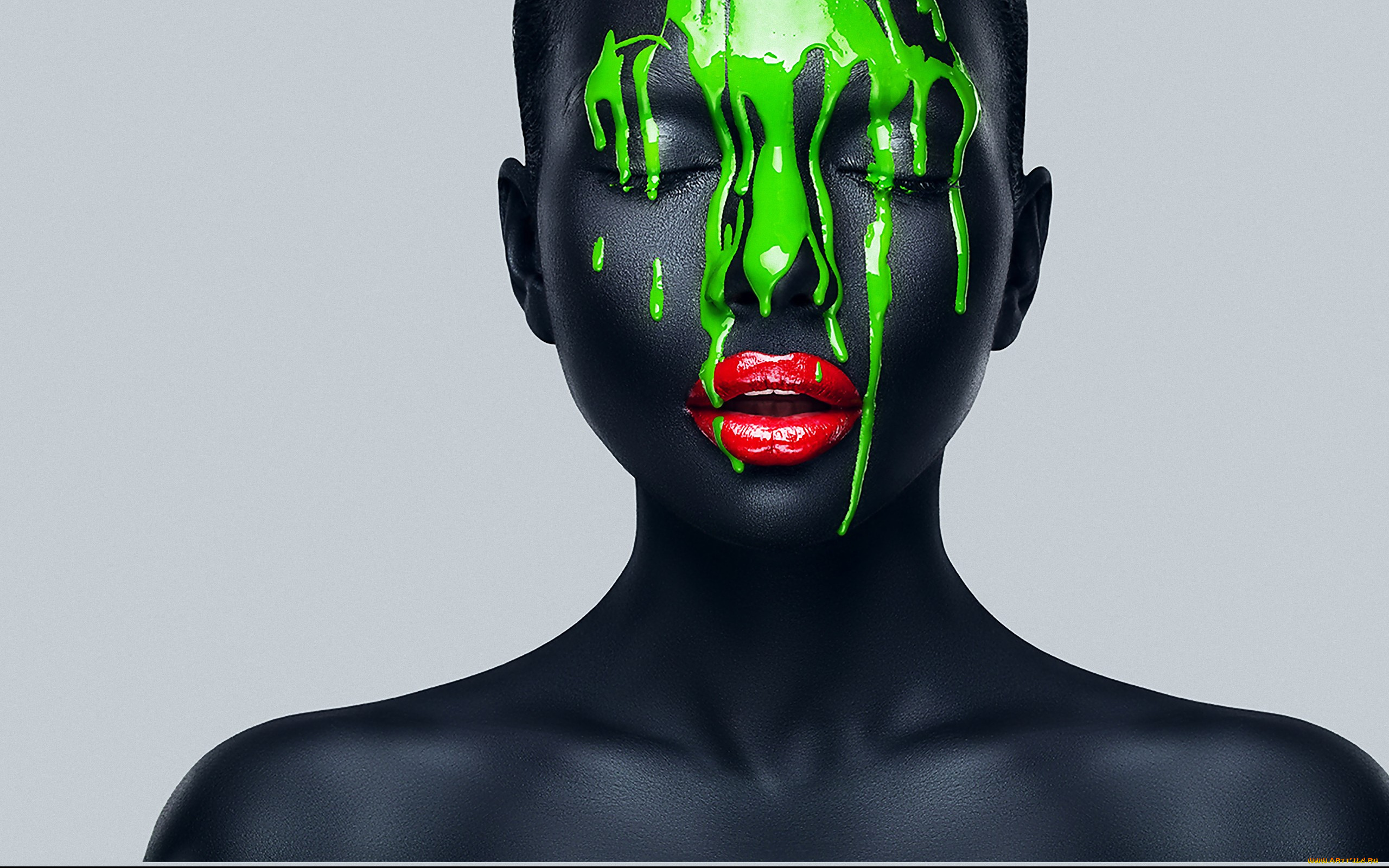 девушки, -unsort, , креатив, зеленое, черное, красное