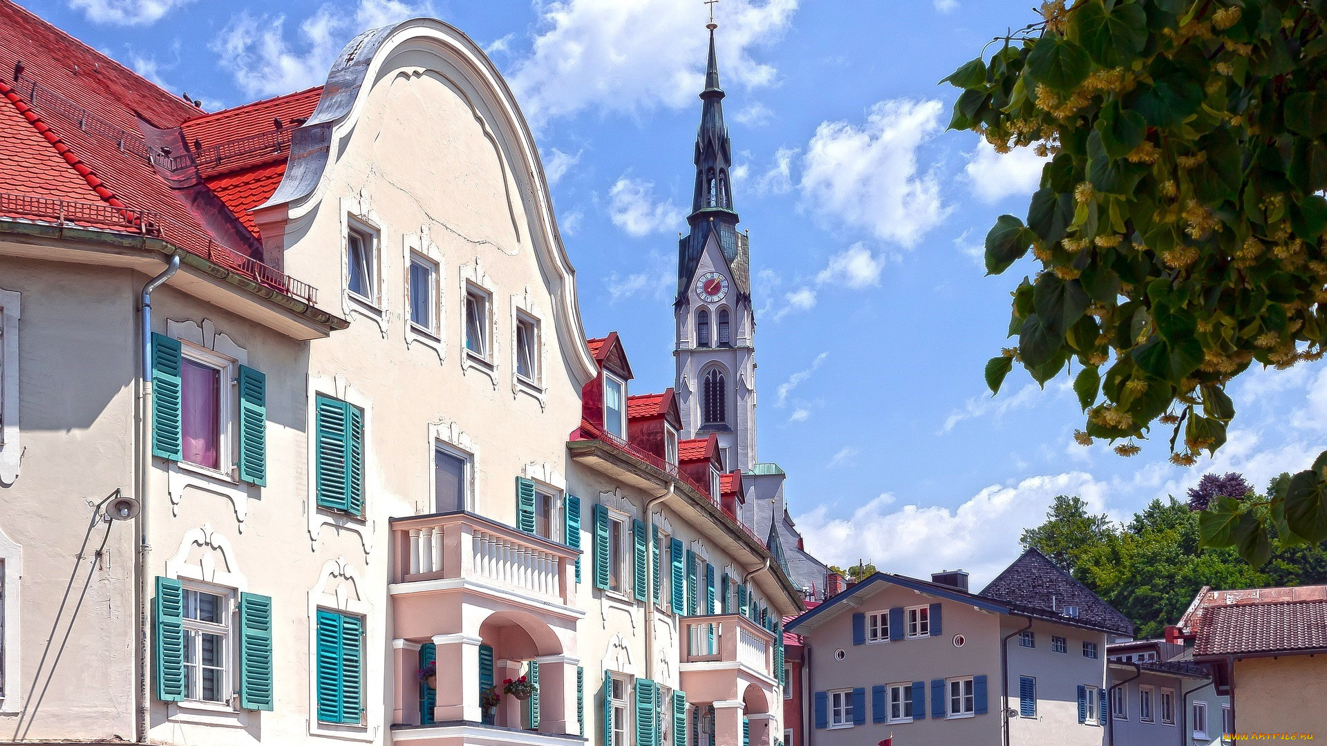 города, -, здания, , дома, башня, часы