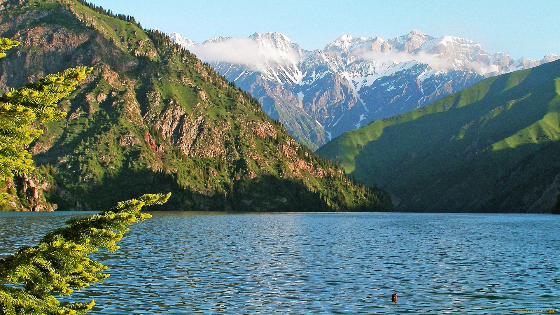 иссык-, куль, природа, реки, озера, вода, небо, горы, иссык-, куль, озеро, киргизия