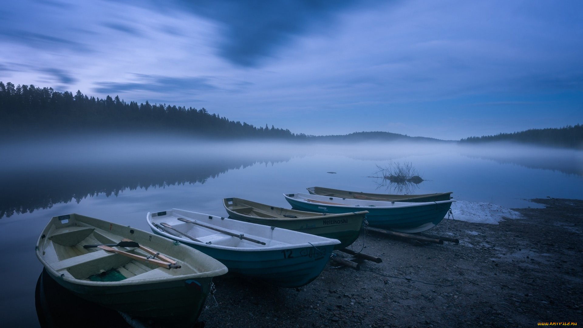 корабли, лодки, , шлюпки, туман, река