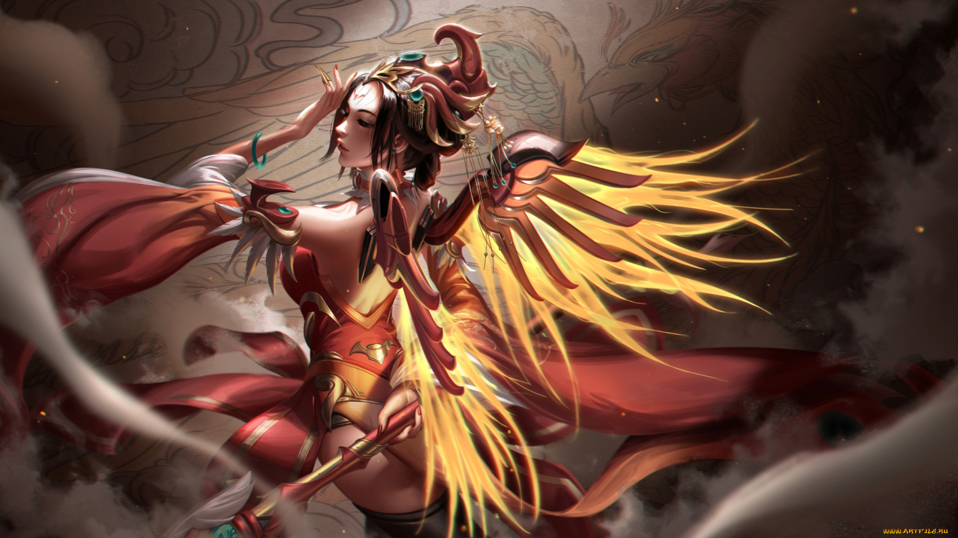 видео, игры, overwatch, крылья, девушка