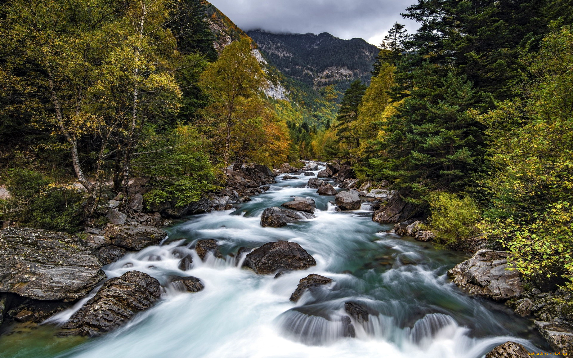 природа, реки, озера, горная, поток, река