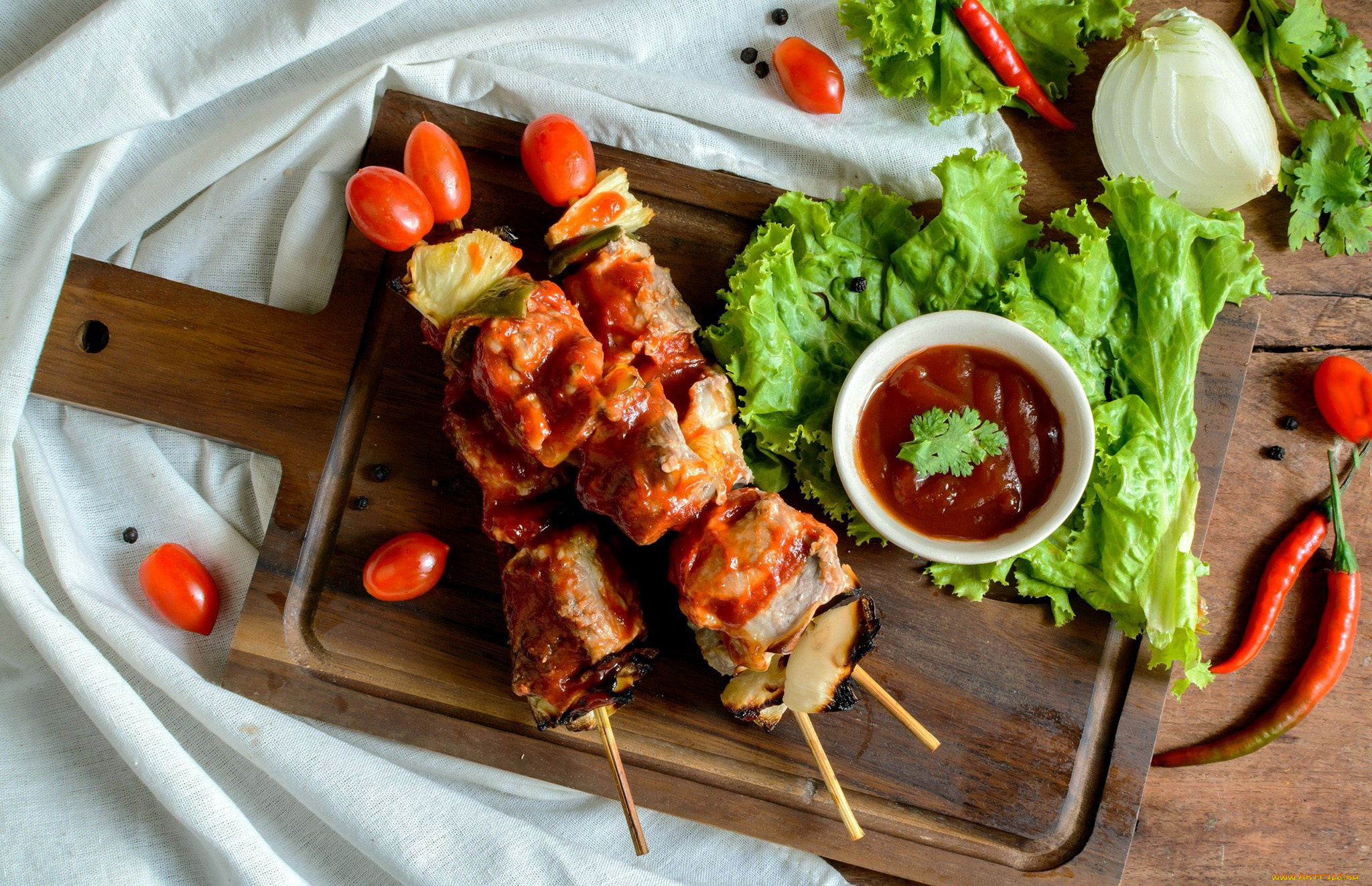 еда, шашлык, , барбекю, перец, помидоры, кетчуп