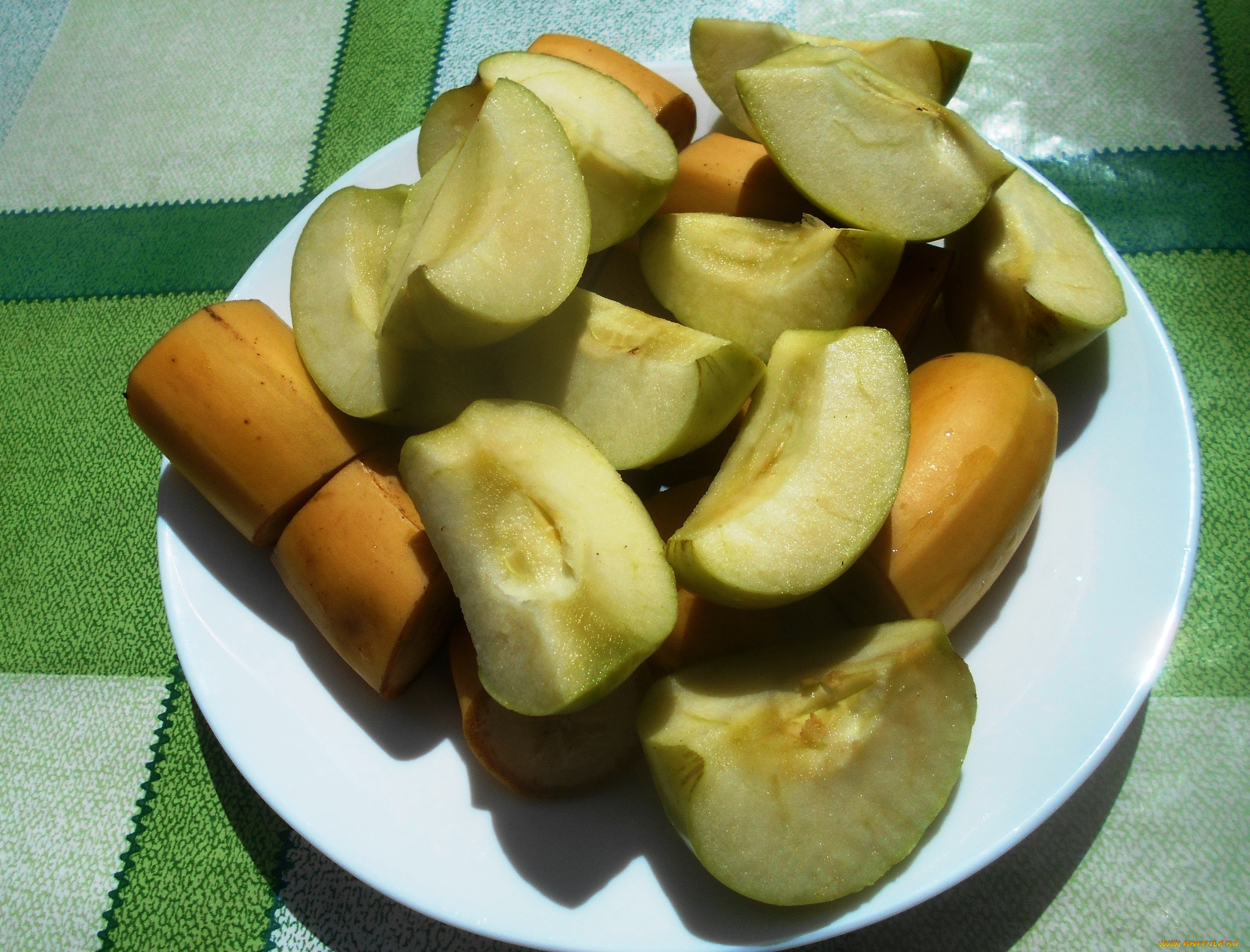 еда, яблоки, бананы