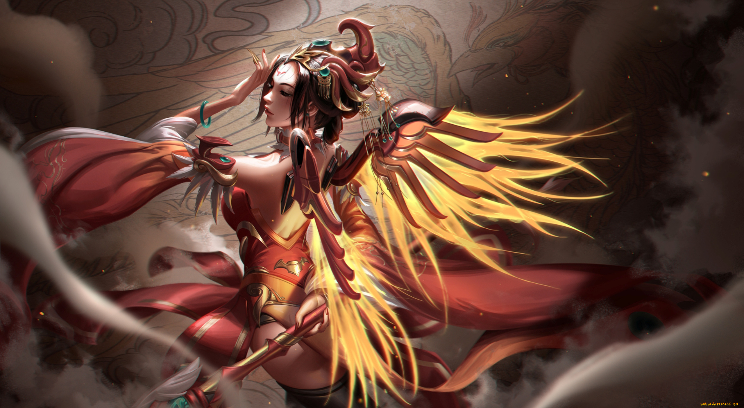 видео, игры, overwatch, крылья, девушка