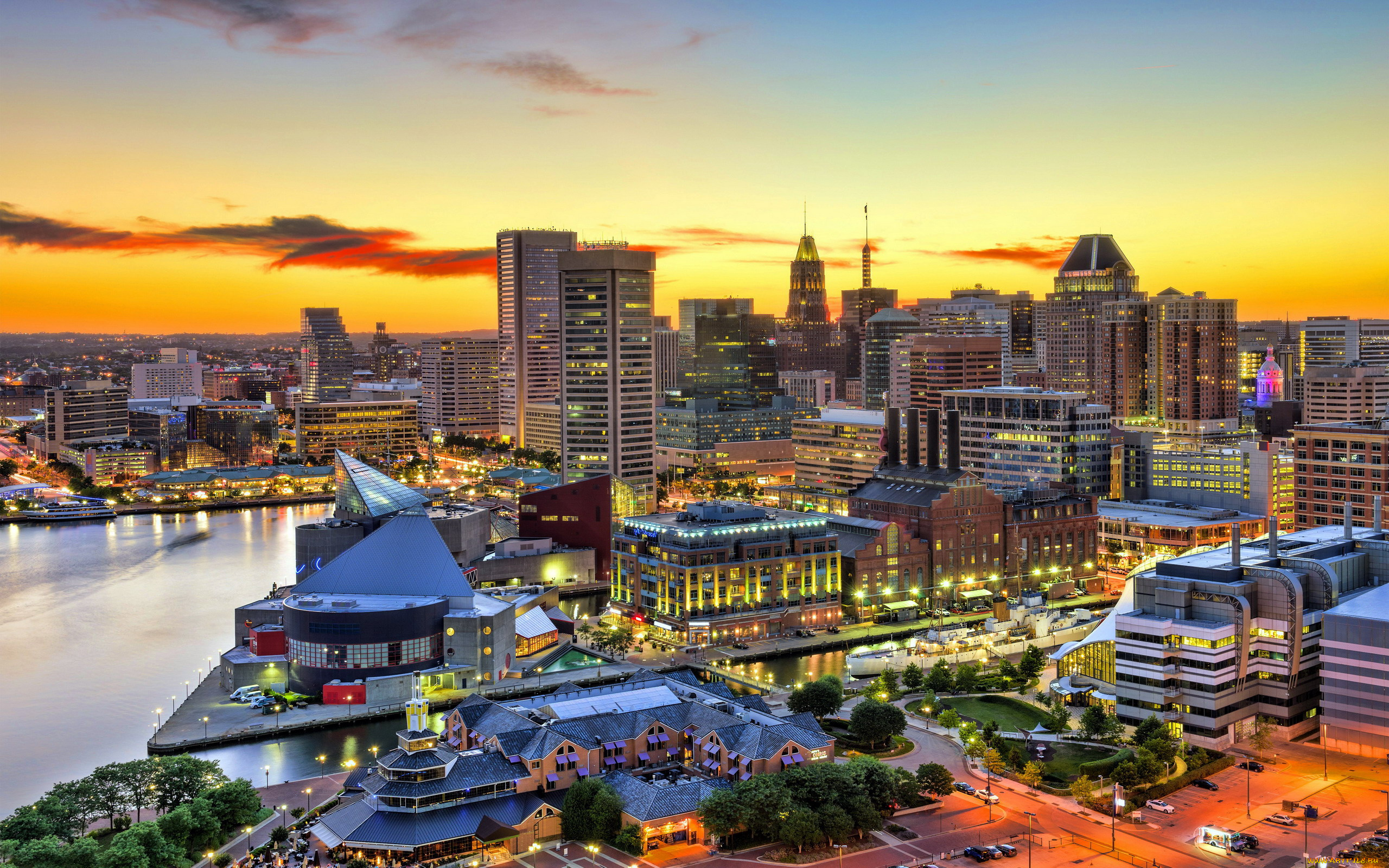 балтимор, сша, города, -, панорамы