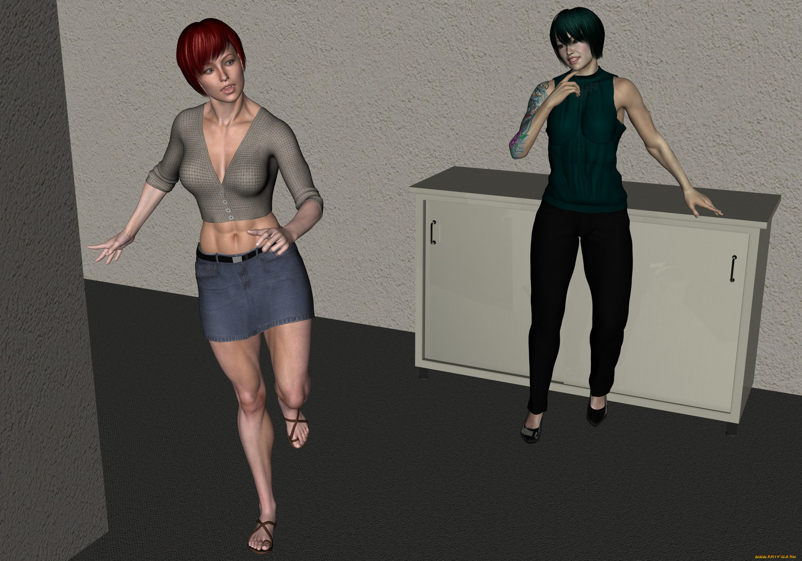 3д, графика, люди, , people, фон, взгляд, девушки