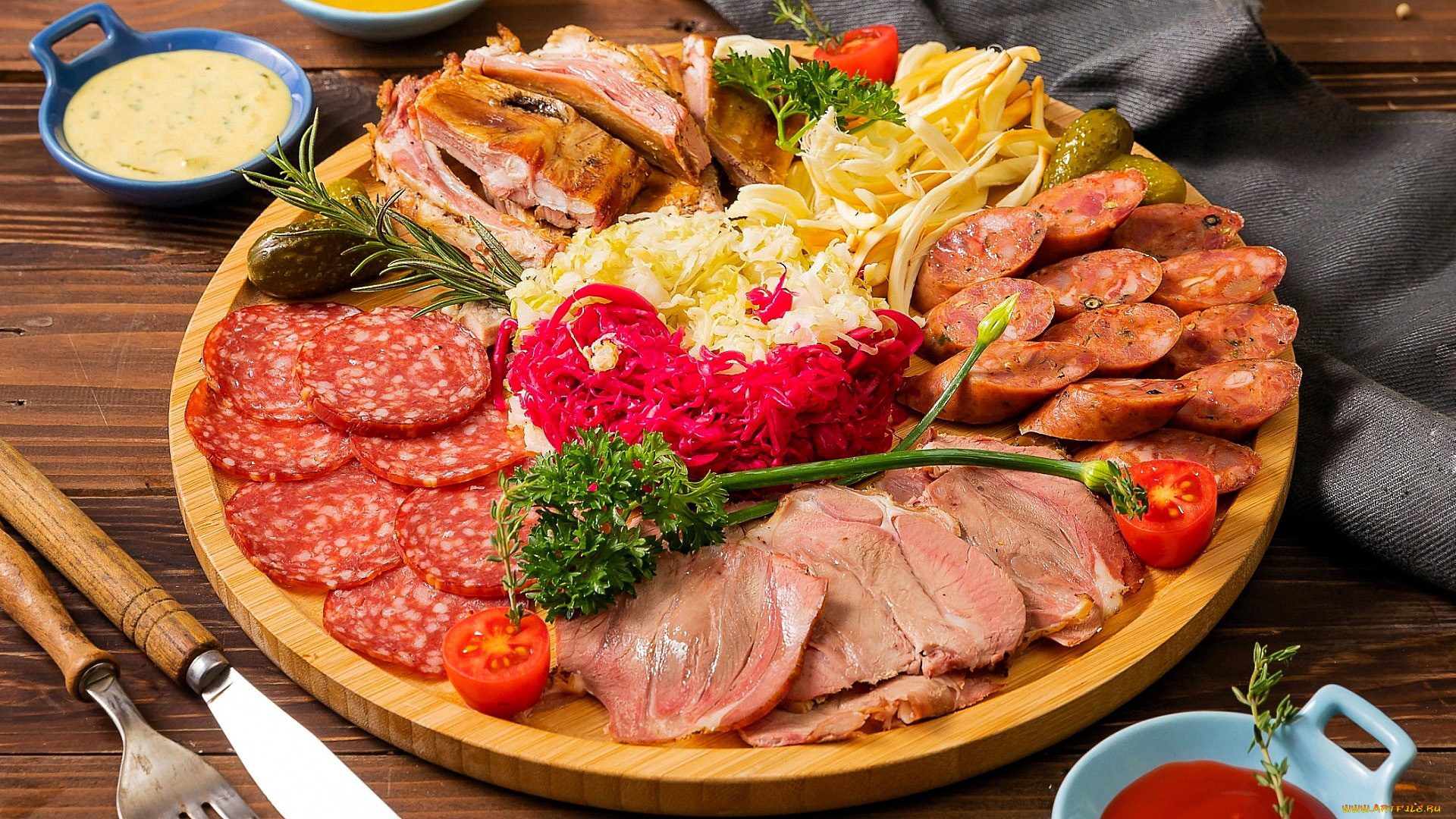 еда, колбасные, изделия, колбаса, ветчина, салат, ассорти, горчица