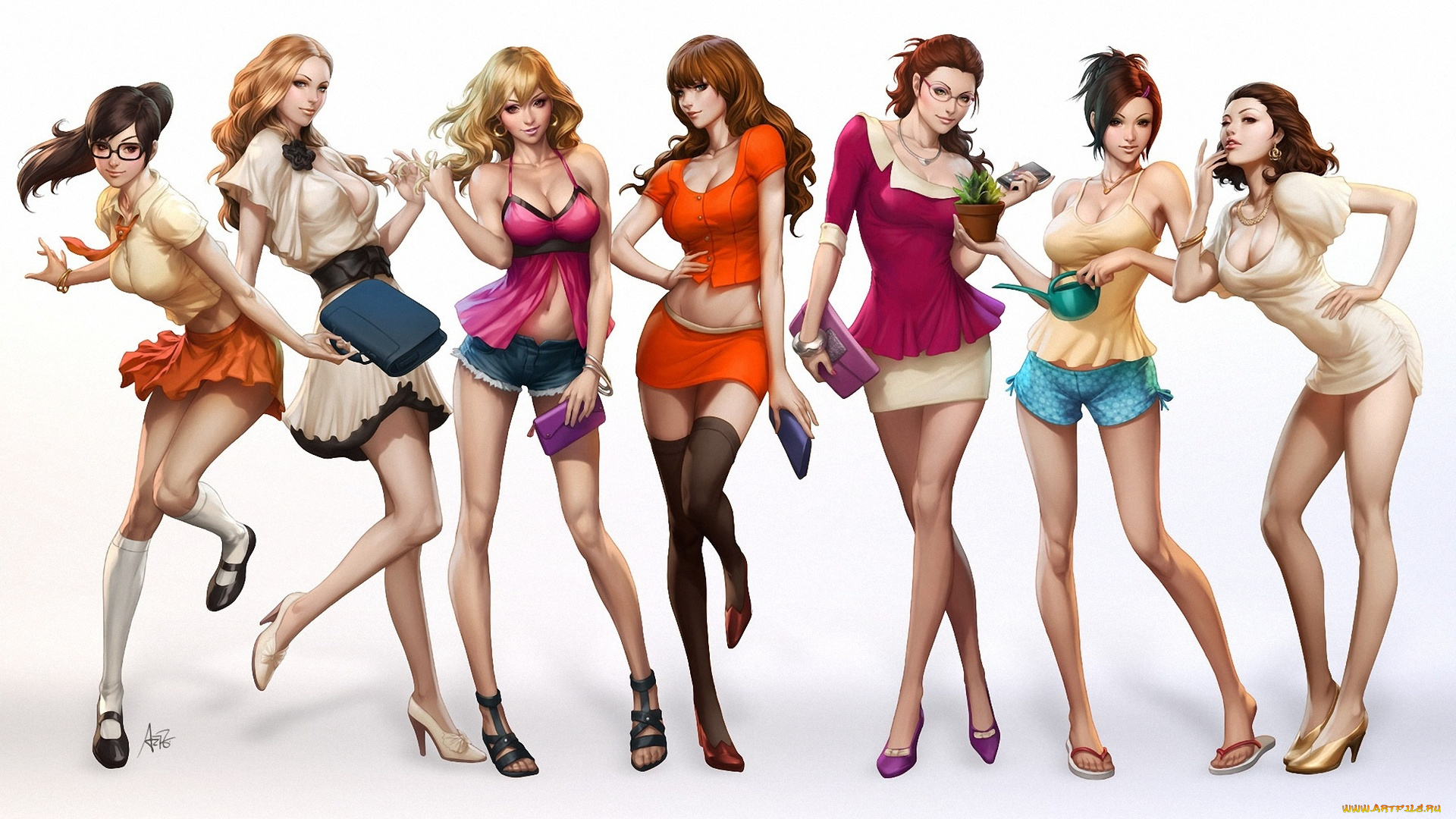 рисованное, люди, девушки, красивые, супер, секси, няшки, нежные, классные, модницы, лапочки, мадамочки