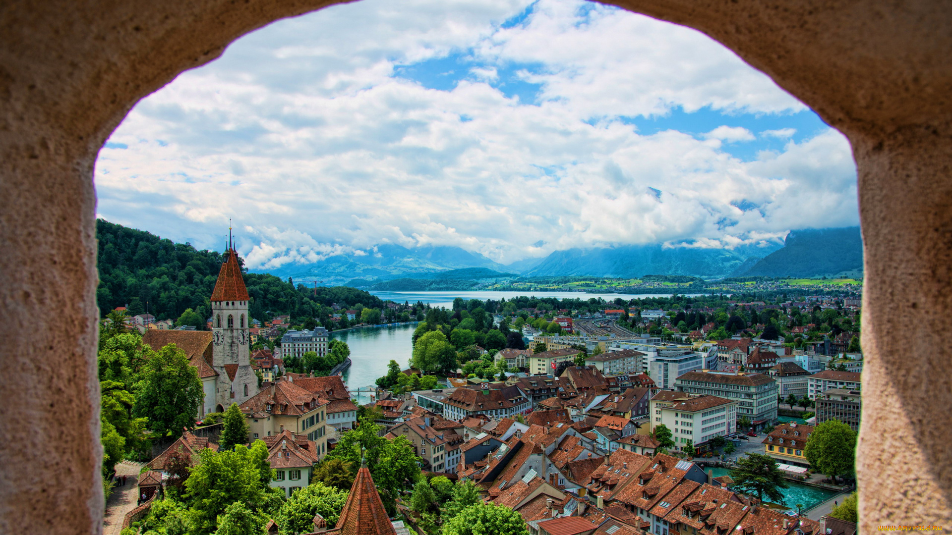 tun, switzerland, города, -, панорамы