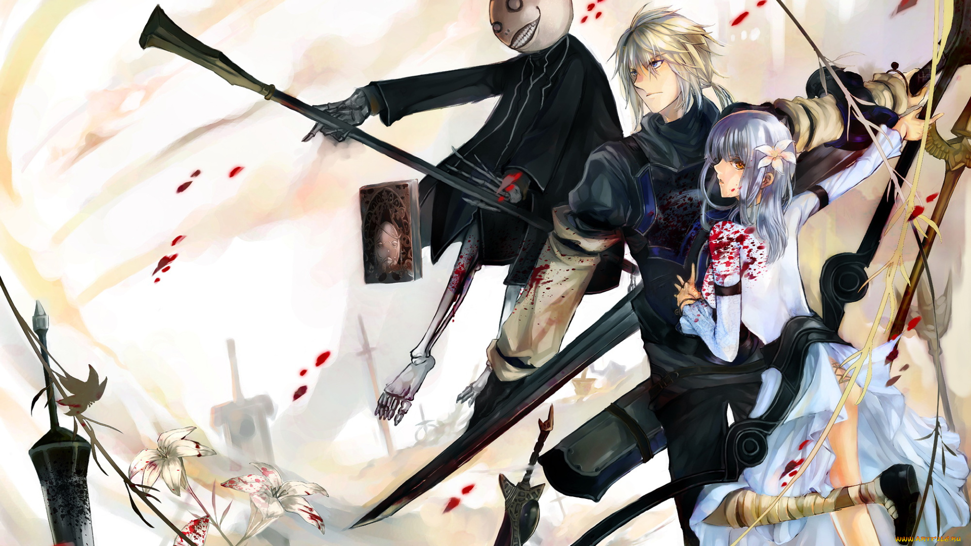 видео, игры, nier, , replicant, нир, кайне, эмиль, гримуар