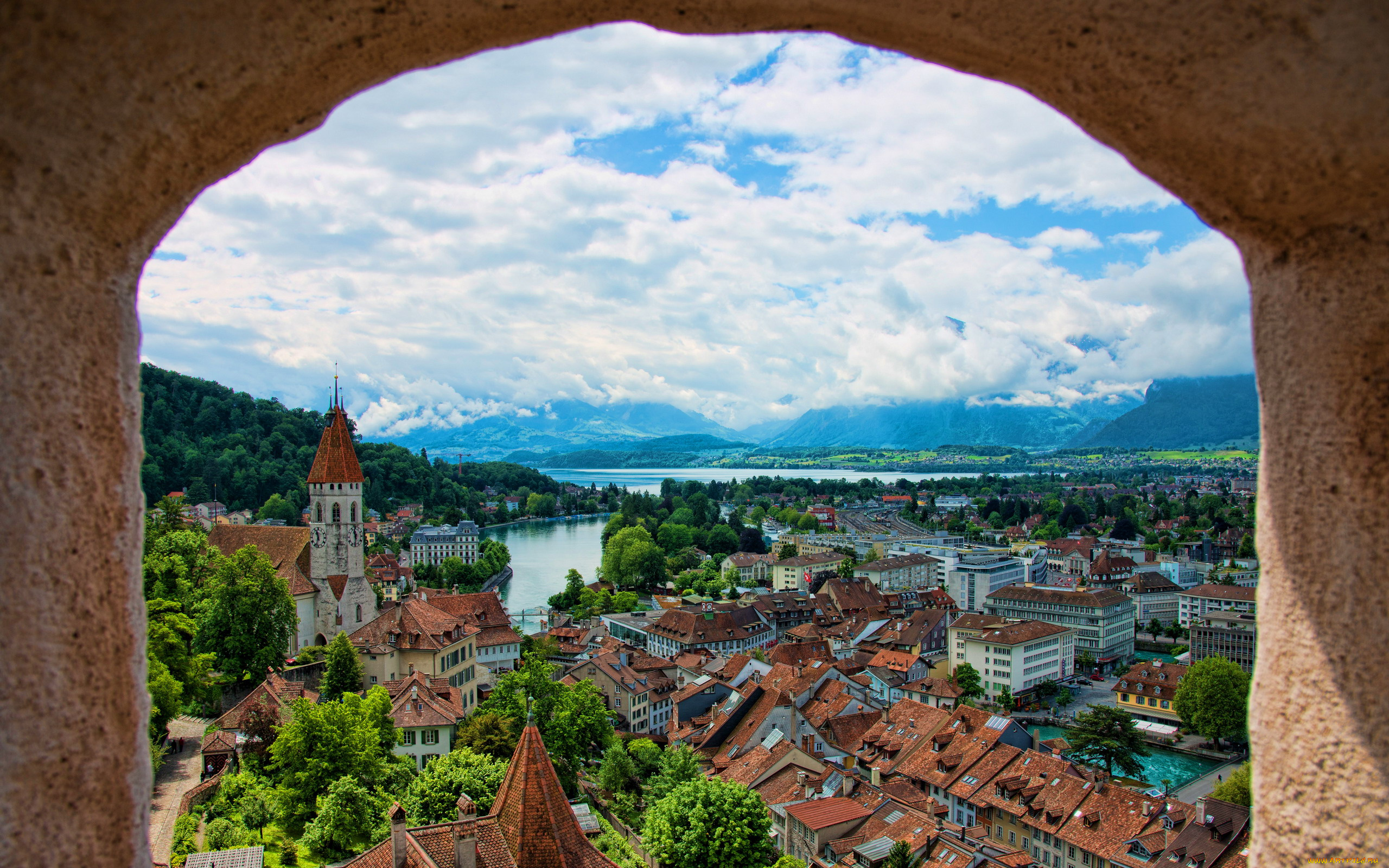 tun, switzerland, города, -, панорамы