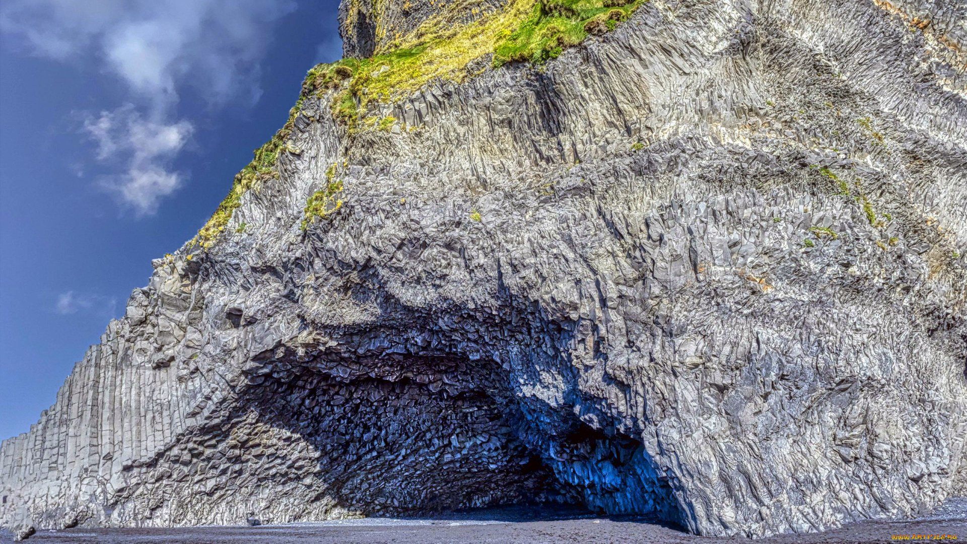 halsanefshellir, cave, vik, iceland, природа, горы, halsanefshellir, cave