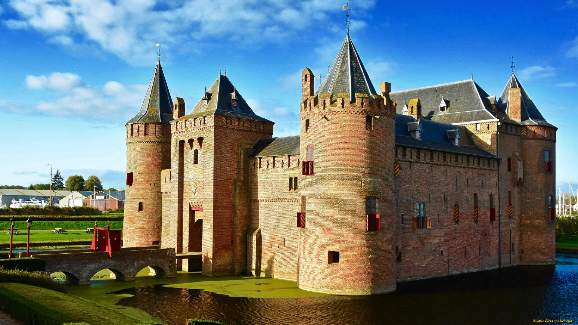 muiderslot, castle, netherlands, города, замки, нидерландов, muiderslot, castle